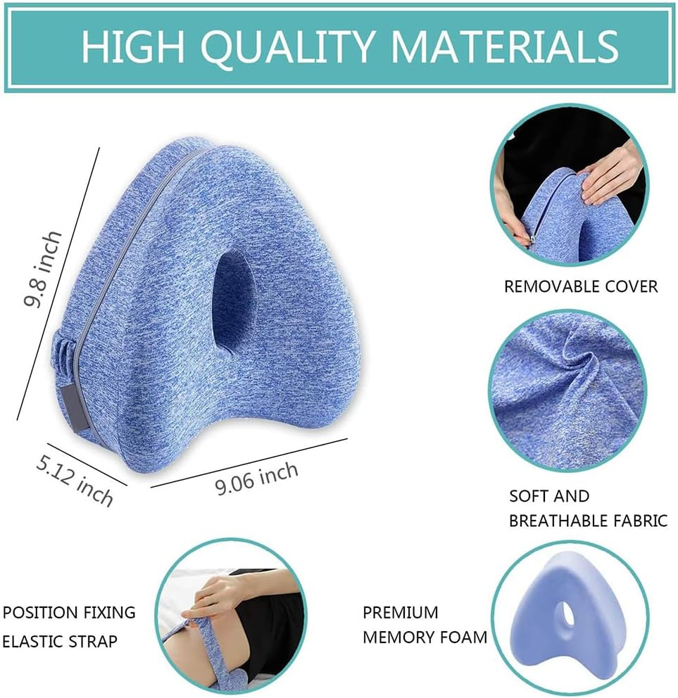 Smoothspine Alignment Pillow,Leg Pillows for Side Sleepers for Relieving Leg, Hip Pain & Sciatica,Improve Leg Shape and Enjoy Quality Sleep,Blue