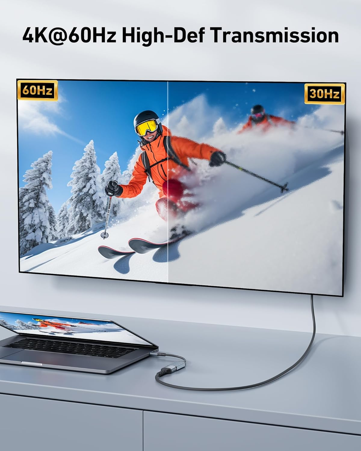 Acer USB C to HDMI Adapter 4K@60Hz(High Speed, Thunderbolt 3/4) Type C to HDMI Converter Compatible with Macbook Pro/Air, Iphone 16 15 Pro/Max, Ipad Pro/Air, Surface, Dell XPS, Chromebook and More - Black image number 3