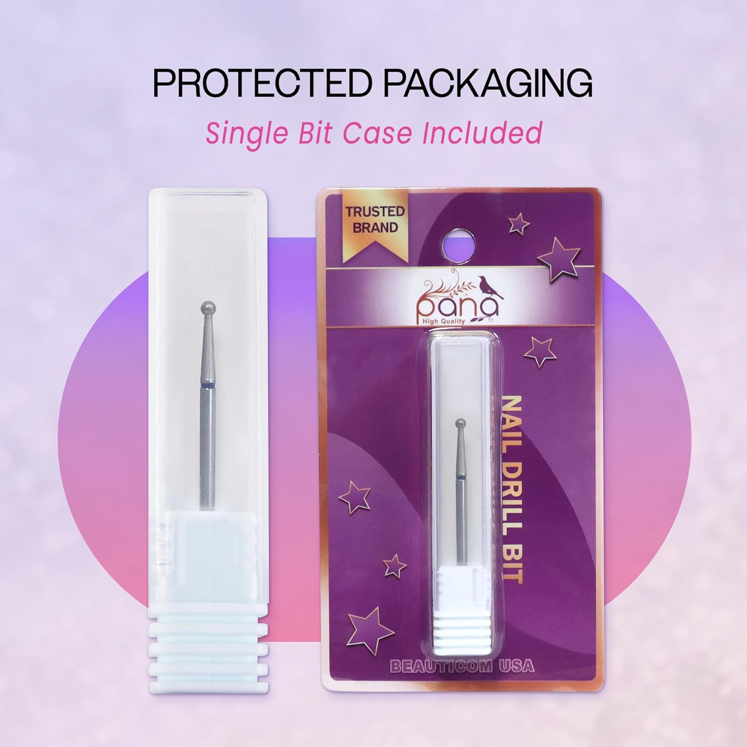 PANA 3/32&rdquo; Diamond Nail Drill Bit (Medium Grit) - Professional Cuticle Nail Drill Bits for Acrylic Gel Nails Dry Manicure Pedicure Shape Remove Tools (Ball Bit, Style 02) image number 4