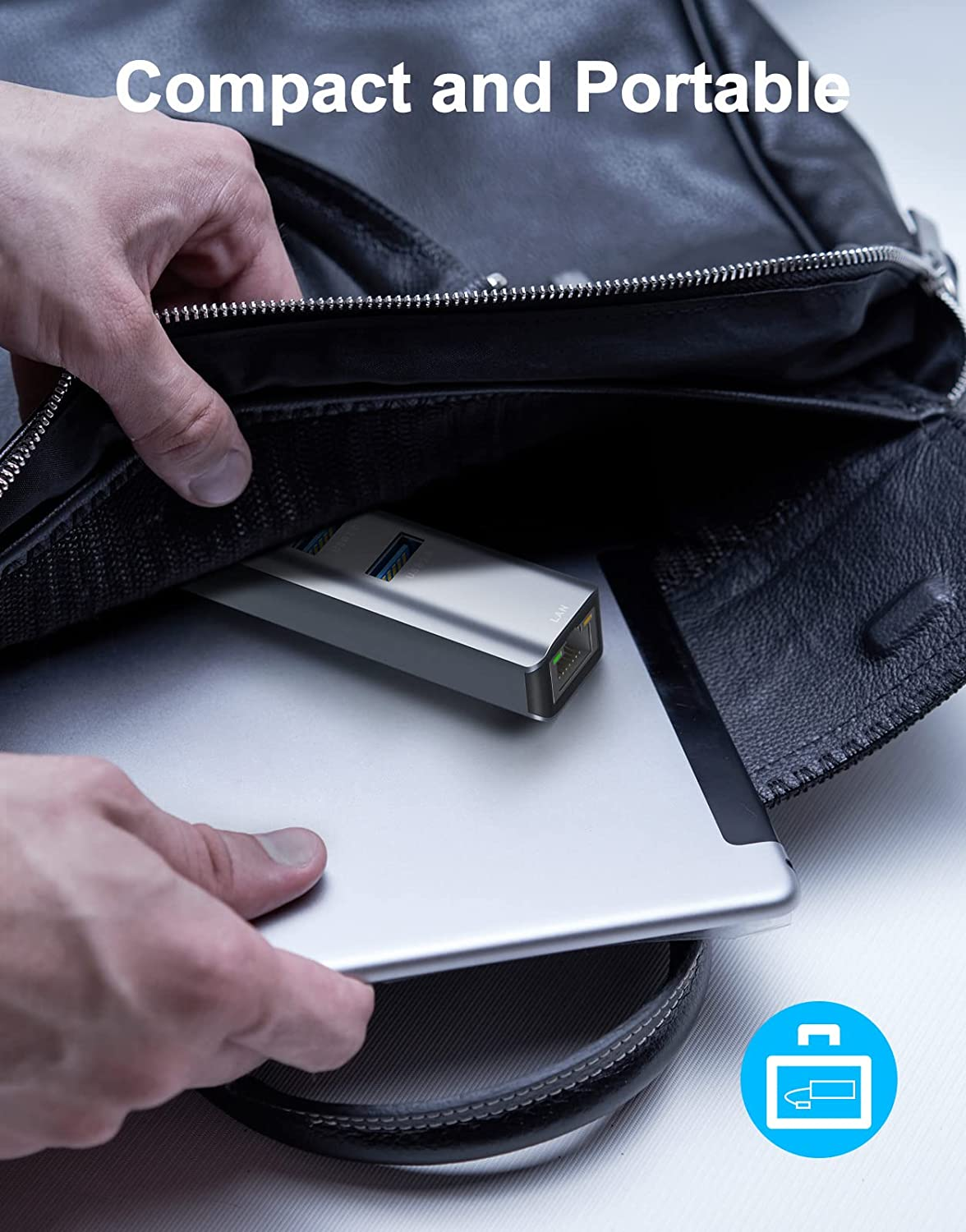 ABLEWE USB C to Ethernet Adapter, 4-In-1 RJ45 to Usb-C/Thunderbolt 3 to Gigabit Ethernet LAN Network Adapter for Macbook Pro/Air 2021/2020/2019, Ipad Pro 2021, Chromebook, XPS, Surface Book 3/2/Go - Grey image number 1