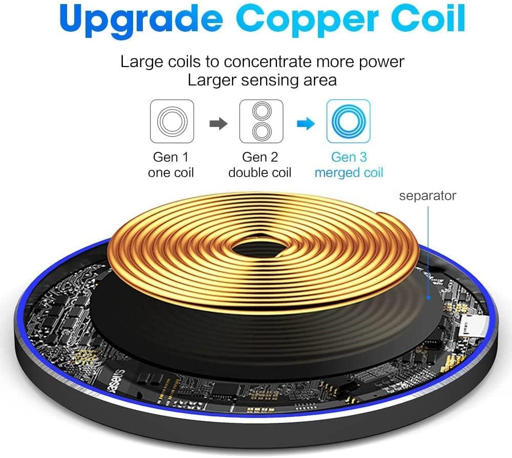 Wireless Charging Pad 20W, Fast Wireless Charger Wireless Phone Charger Compatible with Iphone 12/13/14/15/16, Inductive Charging Station Compatible with Samsung Galaxy S24/S23/S22/S21/Google Pixel image number 3