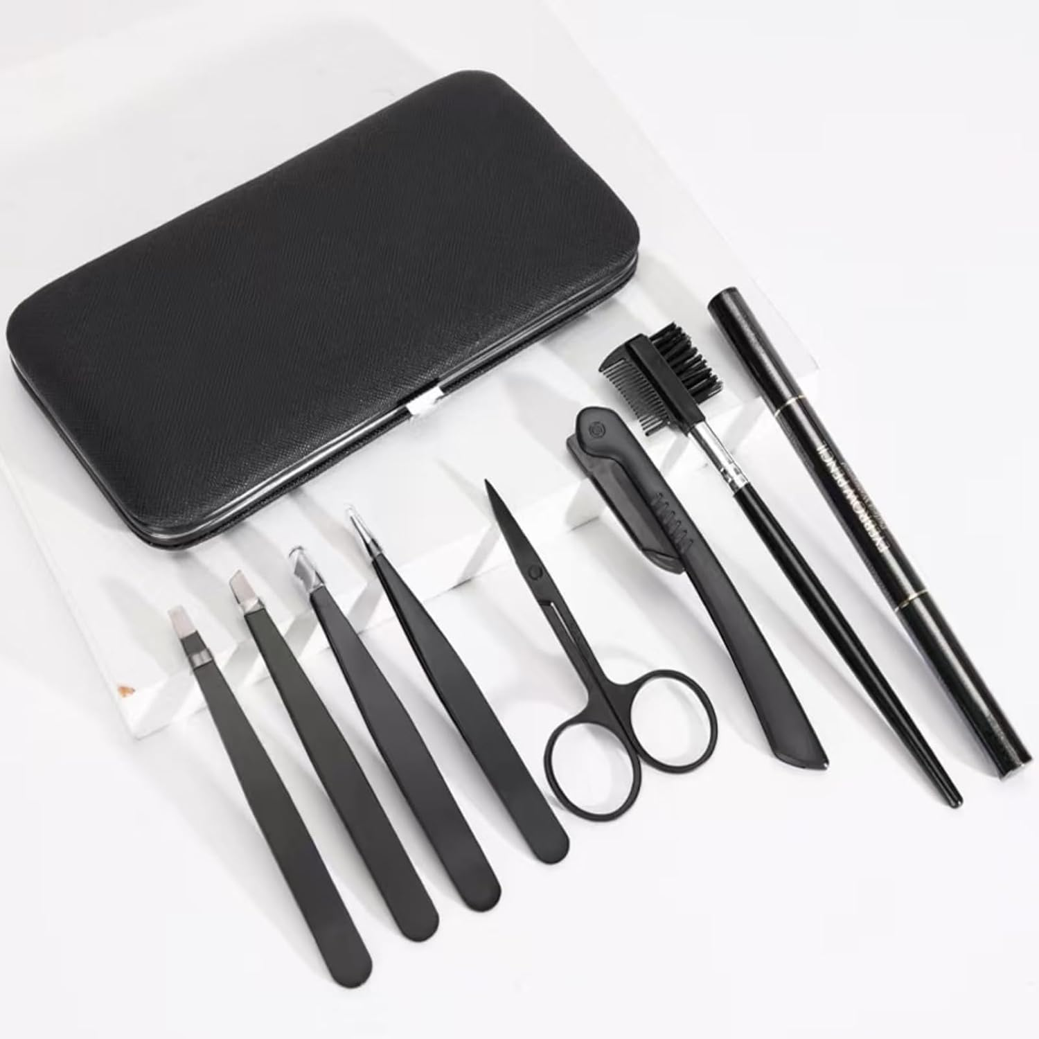 XFJSAK 8-Piece Eyebrow Grooming Set, Professional Eyebrow Grooming Set Includes 4 Eyebrow Holders with Different Tips, Eyebrow Clippers, Eyebrow Comb, Eyebrow Shaper and Eyebrow Pencil. image number 5