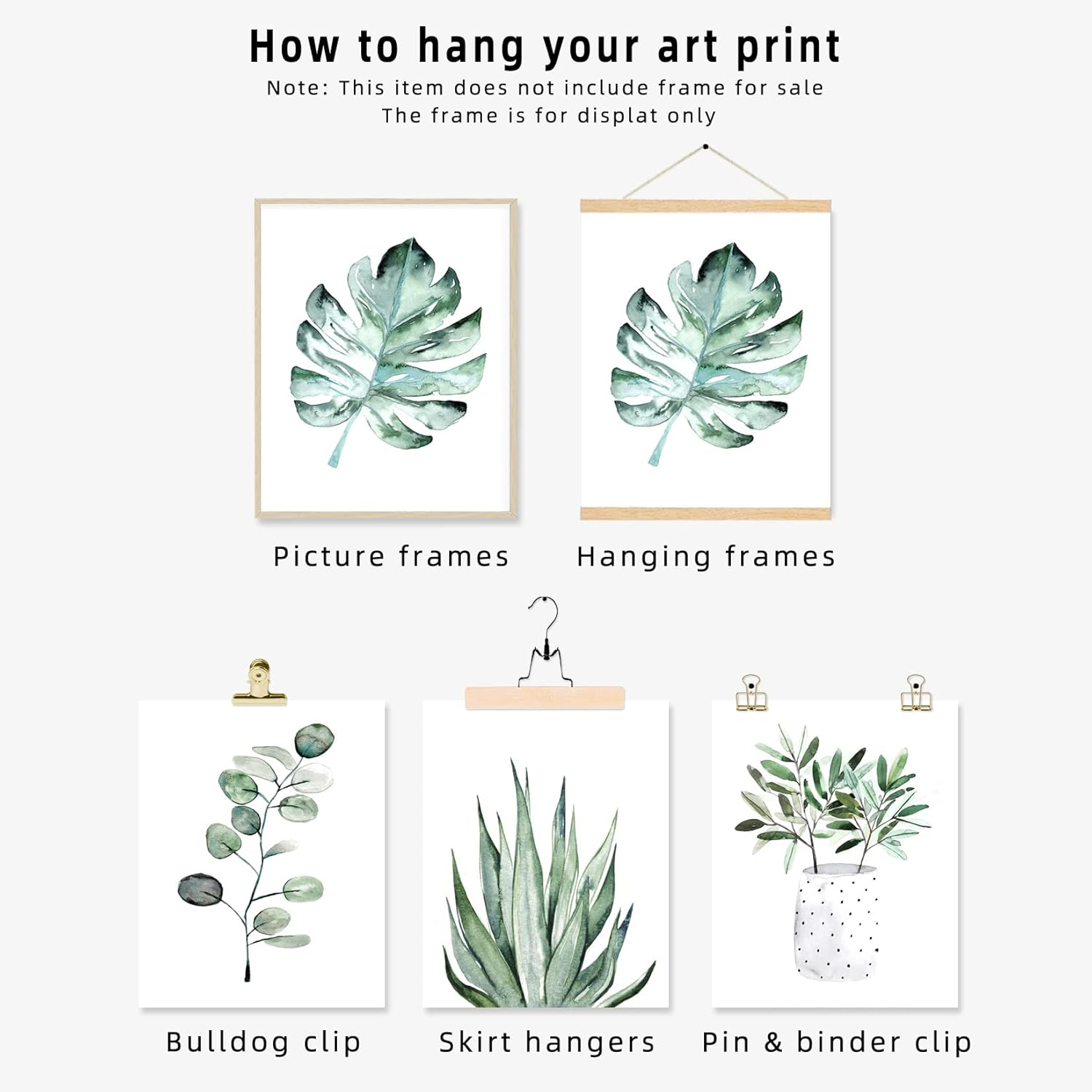 ARTZONE Botanical Posters Plant Prints Canvas Paintings Wall Art for Living Room Decor for Bedroom Aesthetic Boho Wall Decor Minimalist Wall Art Plants Leaf (Set of 4Pcs)-Unframed-8"X10" (Option 2) image number 4