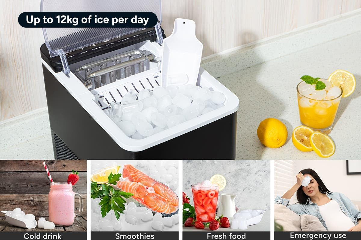 Kogan 12Kg Ice Cube Maker (Black) - KA12BICEMKA image number 4