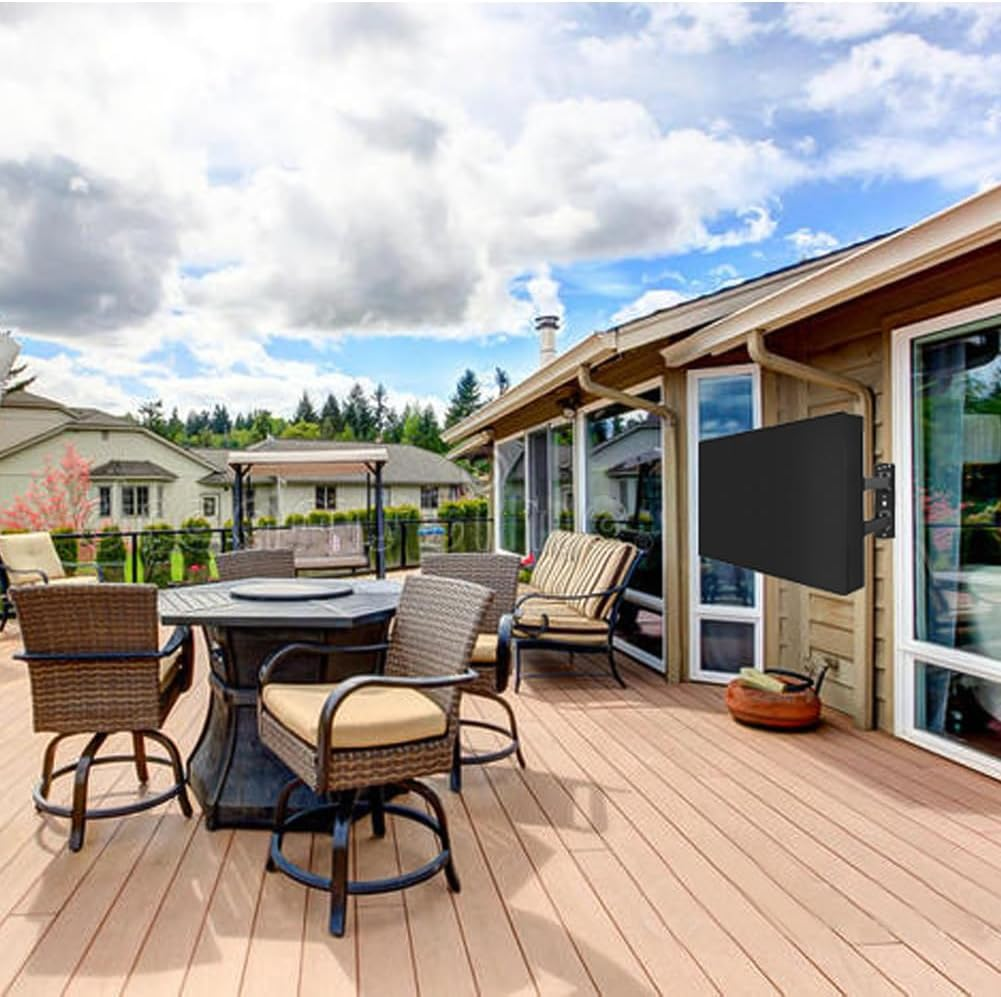 Waterproof Outdoor TV Covers for 55 to 58 Inches outside TV, 600D Thick Fabric TV Screen Protector Cover with Remote Control Pocket - Size 55''W X 35''H X 5.5''D image number 3