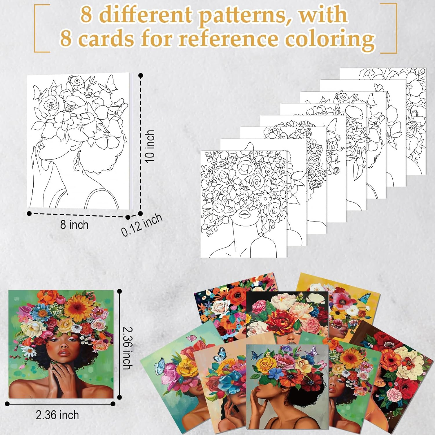 Cholemy 36 Pcs Paint and Sip Kit for Adults 8'' X 10'' Pre Drawn Canvas for Painting DIY Afro Acrylic Couples Painting Kit Wood Easel Brushes Date Night Bulk for Valentine Party Gifts