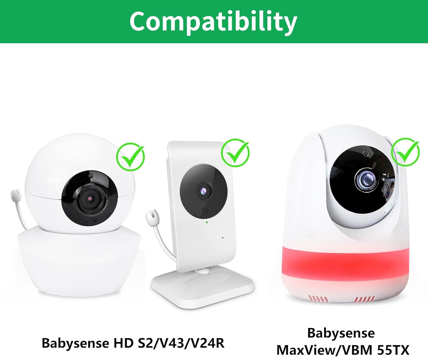 Flexible Baby Monitor Mount for Babysense V43/HDS2/V24R/VBM55TX/ Max View Video Baby Monitor, Gooseneck Baby Monitor Stand with Perfect View Angle and Easy Installation, Attach to Wherever You Want image number 1