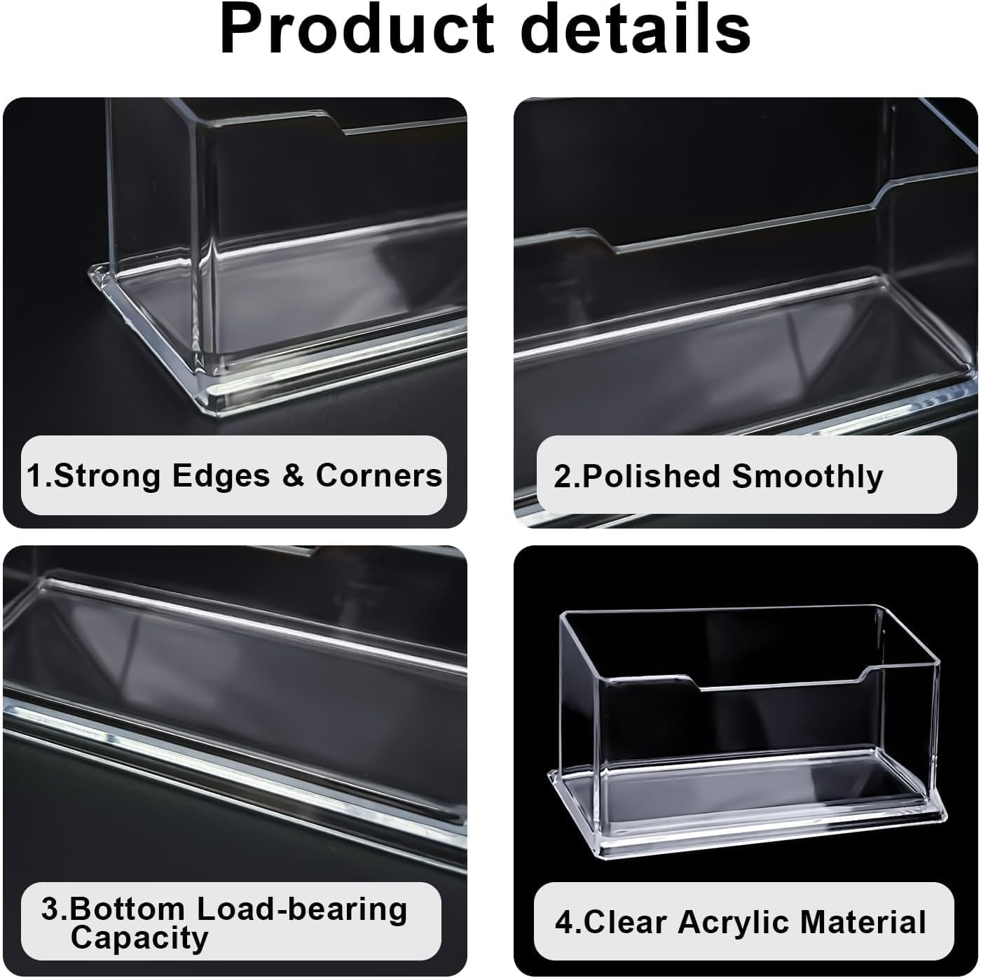 8Pcs Business Cards Holder,Funcyboo Business Card Holder Stand Business Cards Organizer Acrylic Business Card Holder Sticker Display Stand for Home Office Desktop Countertop.Fits 30-50 Business Cards image number 5