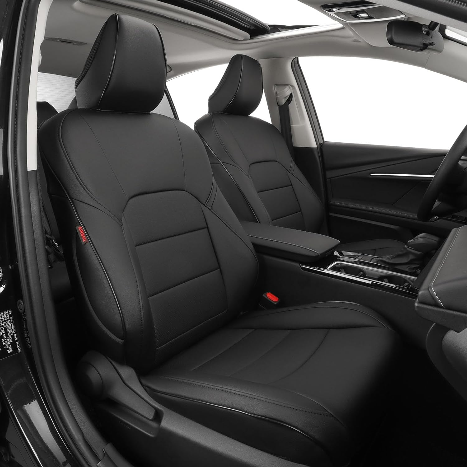 EKR Camry Seat Covers for Toyota Camry L, LE, SE 2018-2024 & SE Nightshade 2020-2024,(Not for Hybrid) Leather Car Seat Cover Full Set for Trucks Suv-Faux Leather (Black) image number 3