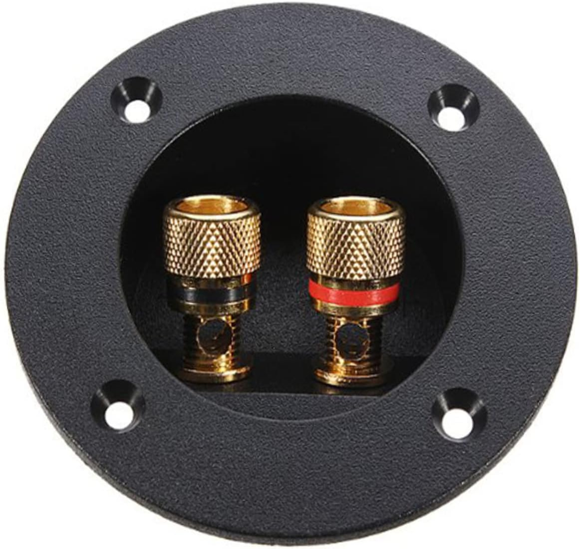 BRIGHTFUFU 3Pcs 2-Way round Copper Speaker Terminal Binding Posts for Home Car Audio DIY, Subwoofer Wire Connectors, Black, Compatible with Stereo and Hifi Systems image number 1