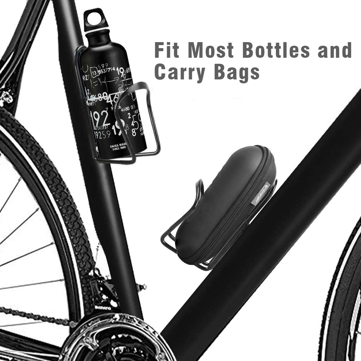 QUMOX 2X Water Bottle Cages Holder - Lightweight Alloy Aluminum for Bike Black image number 3
