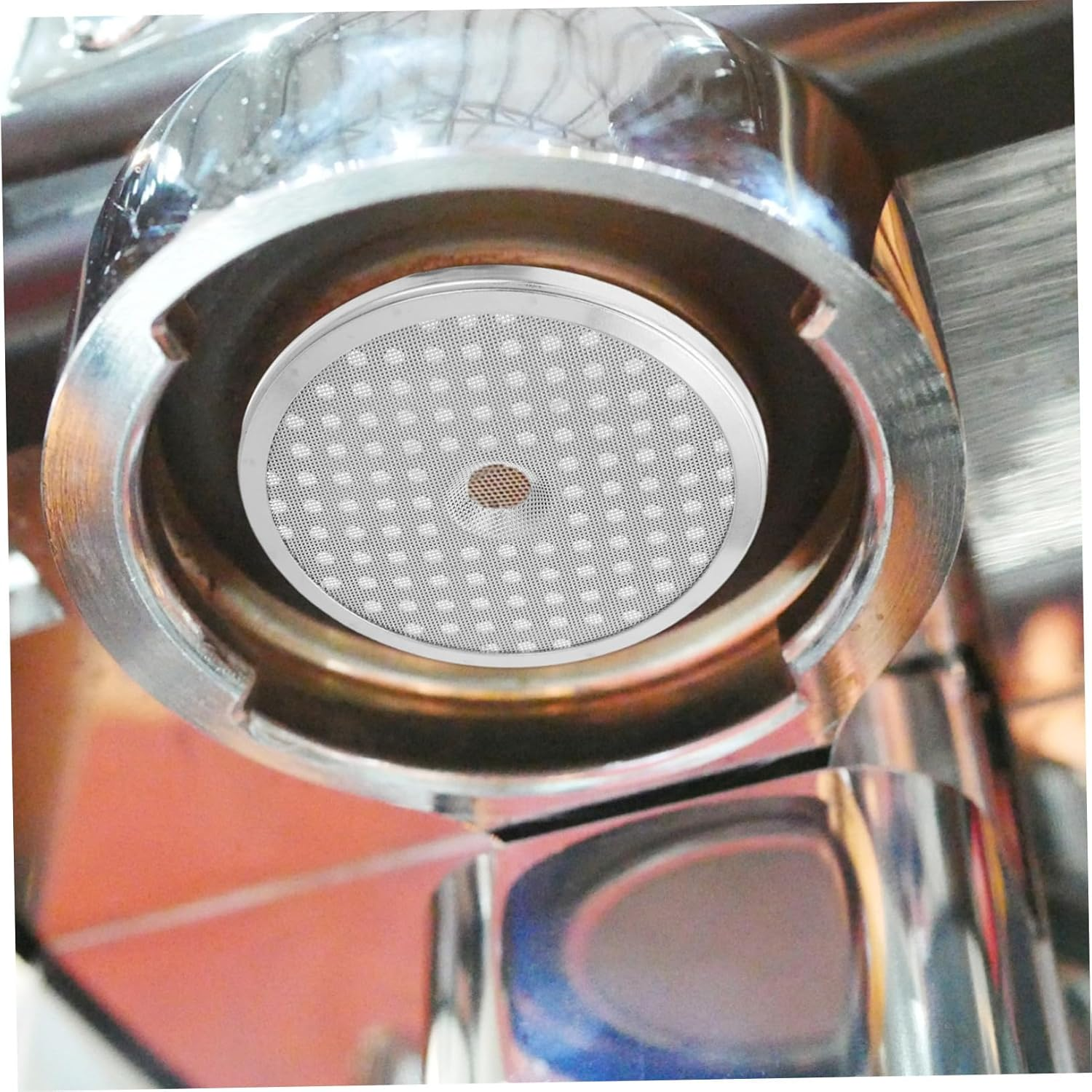 OKUMEYR 2Pcs Stainless Steel Coffee Filter Mesh Plate Reusable Espresso Puck Screen with Double Water Diffusion for Portafilter Basket Home and Office Use image number 5