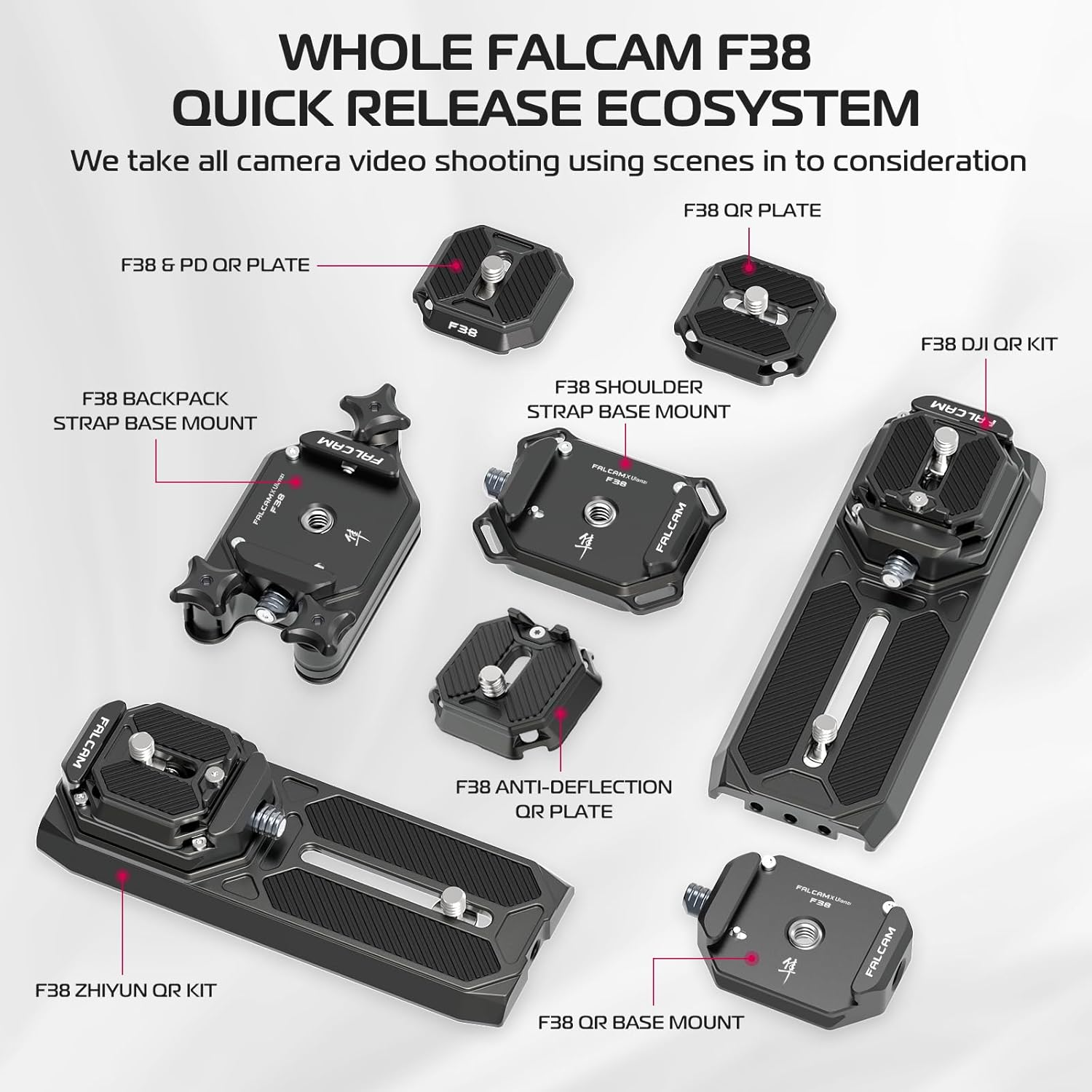 ULANZI New Version F38 Quick Release Plate 2-In-1, FALCAM Quick Release System QR Plate Camera Tripod Mount Adapter Compatible with PD and F38 (New Version Top Plate, Base Mount NOT Included)