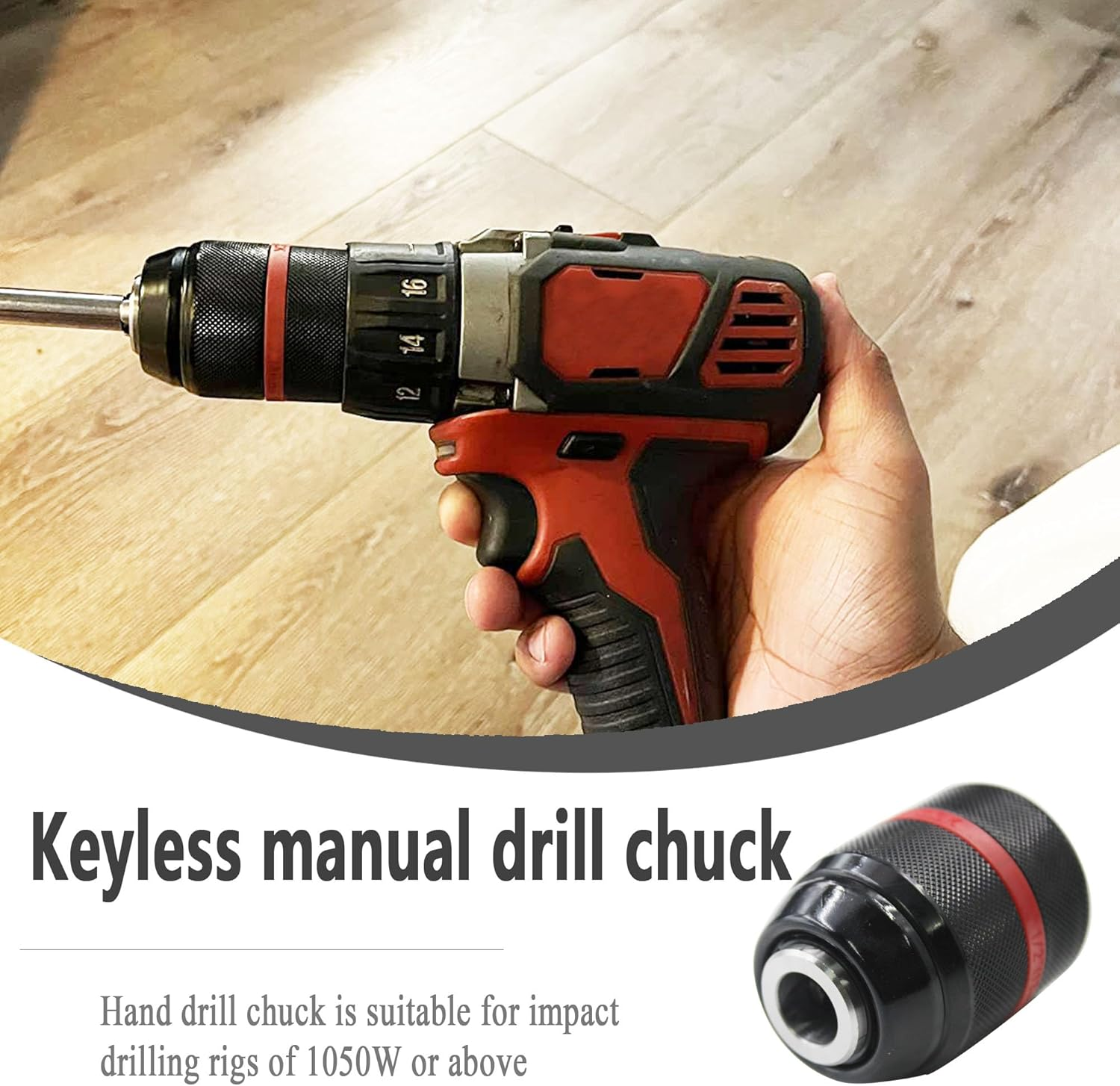 Follde Keyless Drill Chuck for Milwaukee M18, 1/2" Mount 1.5-13Mm Clamping Capacity, Drill Chuck for Multiple Purposes image number 1
