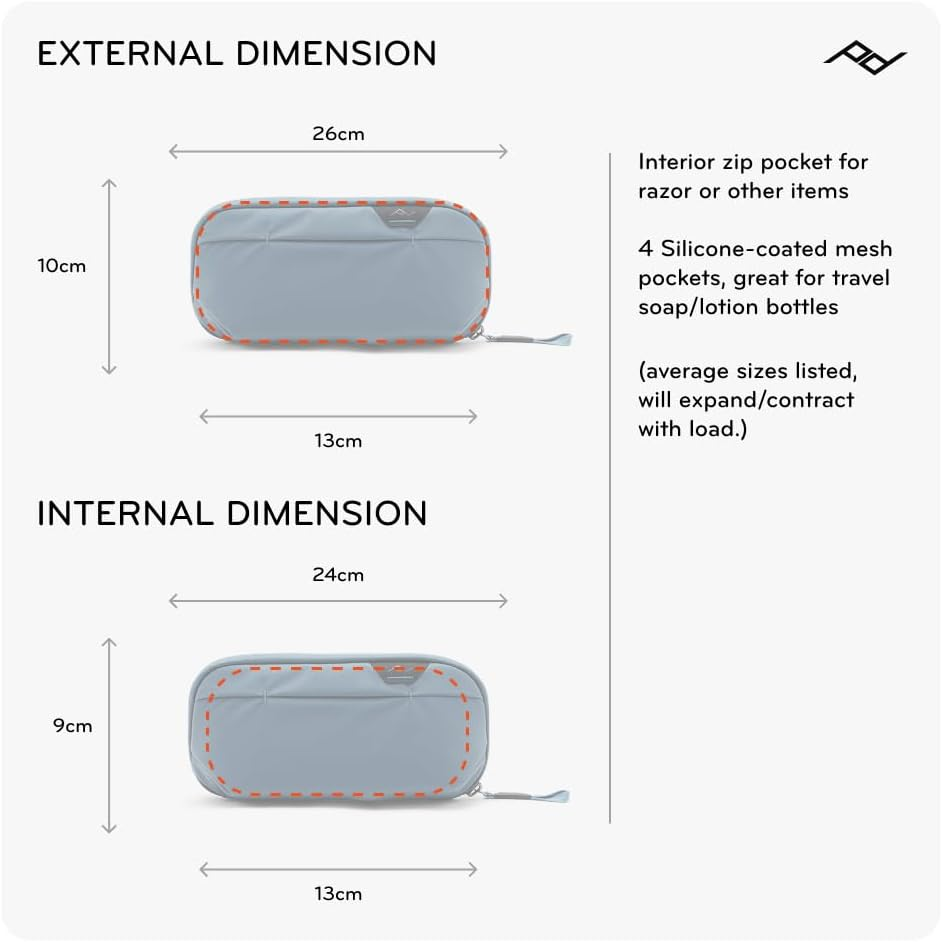 Peak Design Small Wash Pouch, Coyote, Ocean Edition, Travel Toiletry Bag, Upright or Hanging Dopp Kit with Pockets, Magnetic Toothbrush Pocket, Wide Ultrazip Opening, Toiletry Bag for Men and Women image number 1