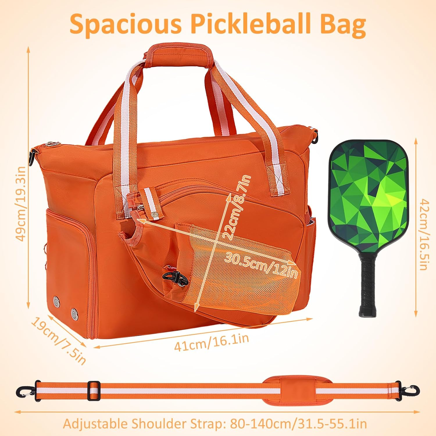 ROYAL MOUNTAIN Pickleball Bag for Women Men,Pickleball Tote Bag with Shoe Compartment image number 2
