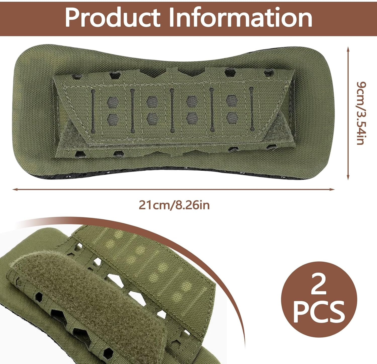 Sekonow 2 Pack Shoulder Strap Pad for Tactical Vest, Breathable Backpack Strap Pads Bag Strap Soft Mesh Cushion Pads for Plate Carrier, Chest Rig, Sling Bag, Duffle Bag