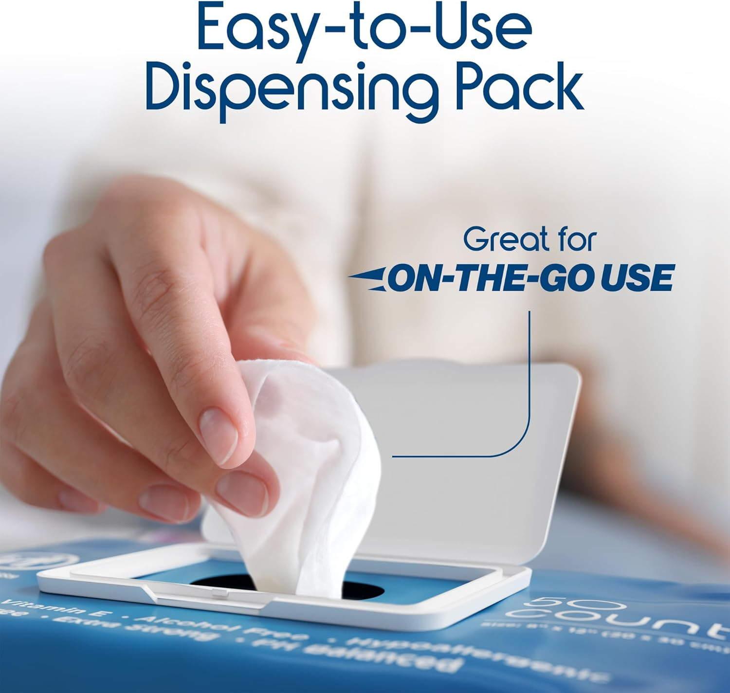 Inspire Adult Wet Wipes for Incontinence & Cleansing, Wash Cloths for Elderly, 8"X12" (500CT, 10 Packs of 50) image number 5