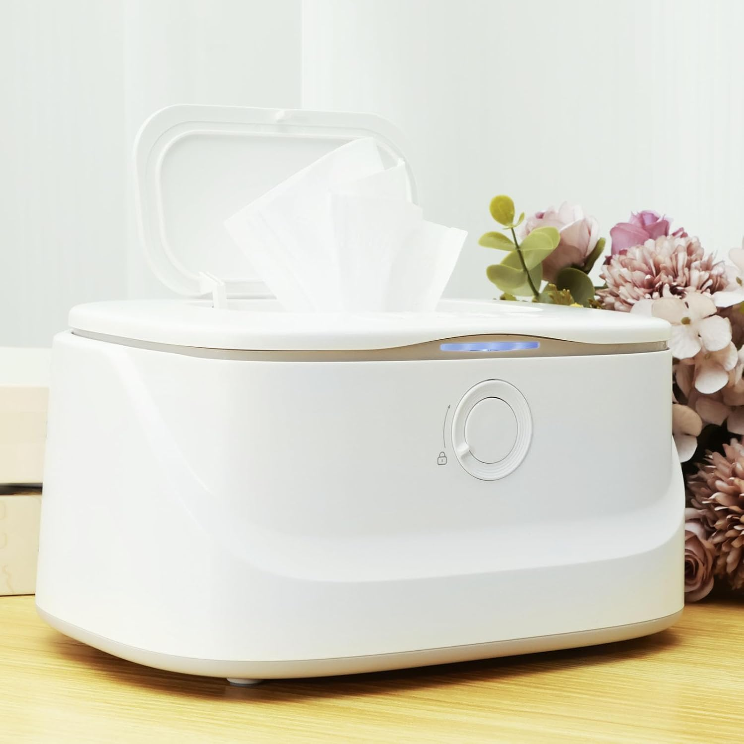 US USB Baby Wipe Warmer with LED Light Baby Wipe Warmer Dispenser 3 Adjustable Temperature Diaper Wipe Warmer Portable Baby Wipe Heater Warmer Keeps Wipes Warm and Moist for Newborns Baby Nursery