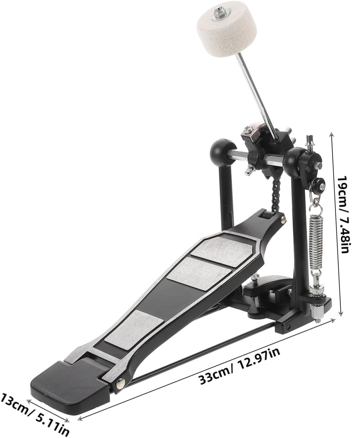 Vaguelly Aluminum Alloy Bass Drum Kick Pedal with Dense Felt Construction Compact Design for Efficient Performance for Jazz and Acoustic Drumming