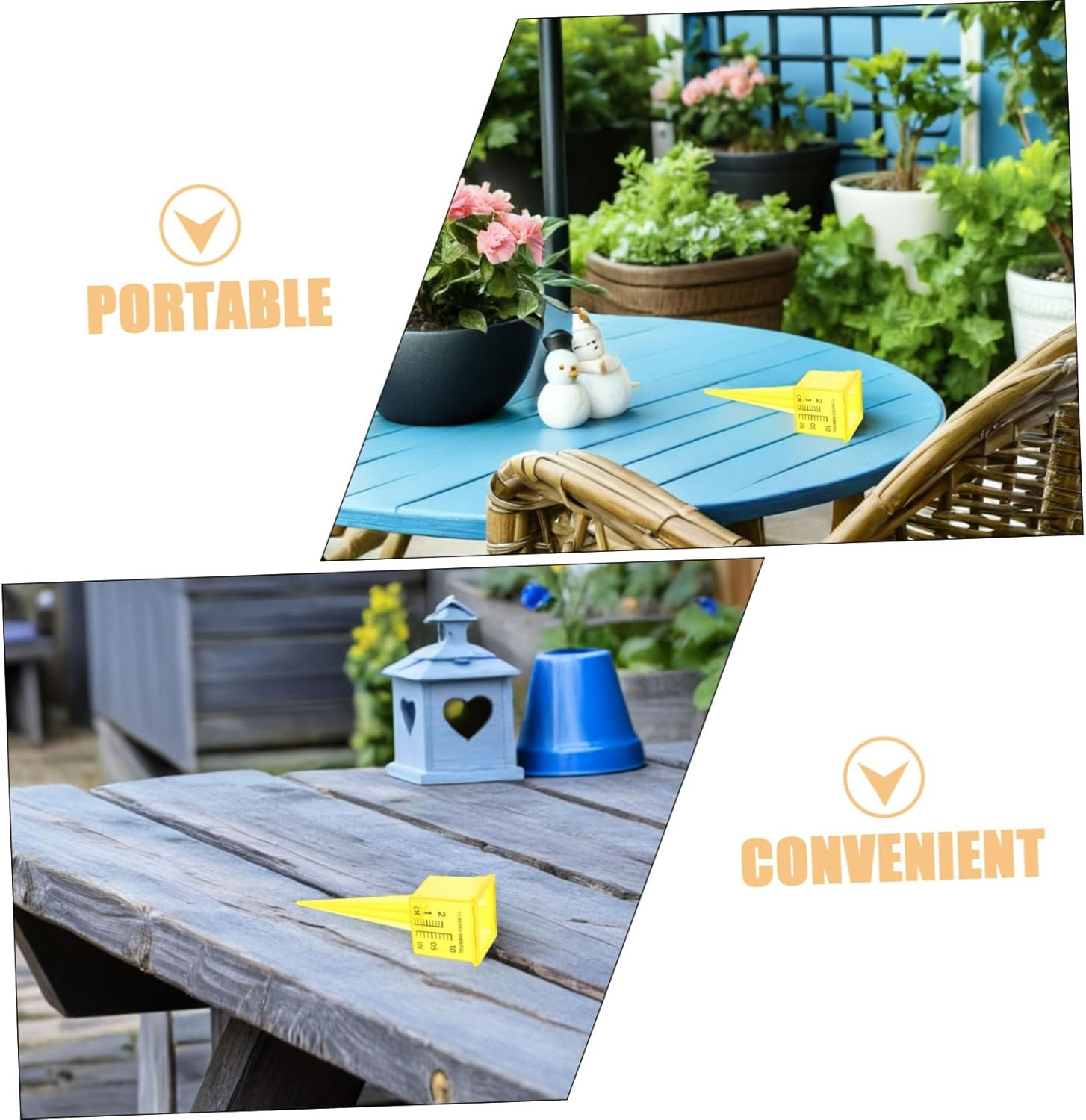 20Pcs Lawn Water Meter Gauge for Water Pressure Auto Empty Rain Gauge Outdoor Rainfall Monitor Outdoor Rain Tube Level Sprinkler Yellow image number 2