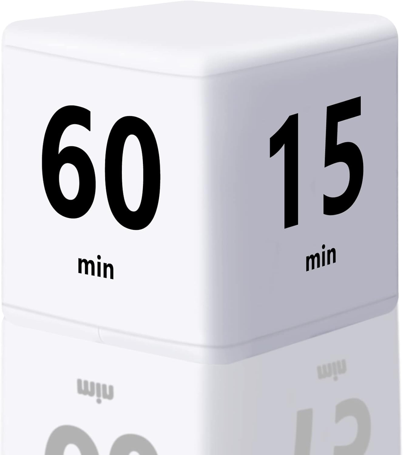 Cube Timer, Time Management and Countdown Settings with Gravity Sensor Flip Timer for Studying, Cooking, Reading, Exercise (15-20-30-60 Minutes) White