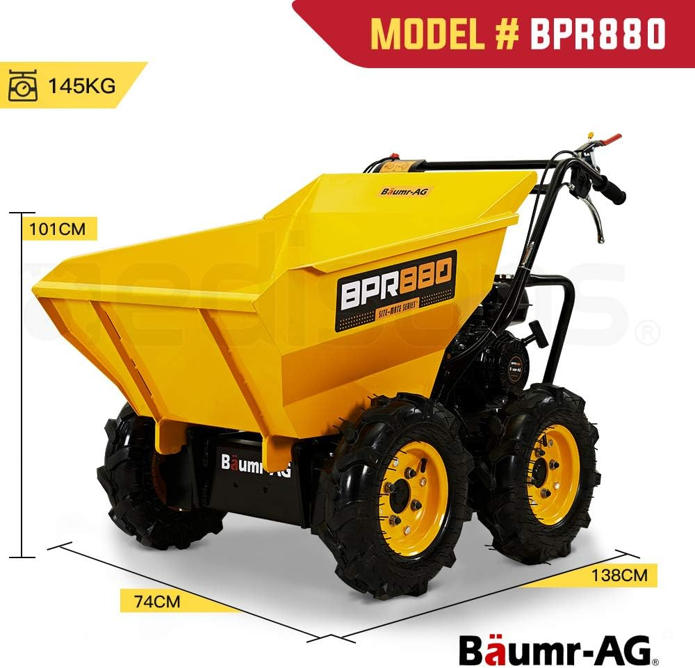 Baumr-Ag 196Cc Petrol Wheelbarrow Dumper 6.5HP Power Mini Dumper Barrow Motorised - BPR880 image number 5
