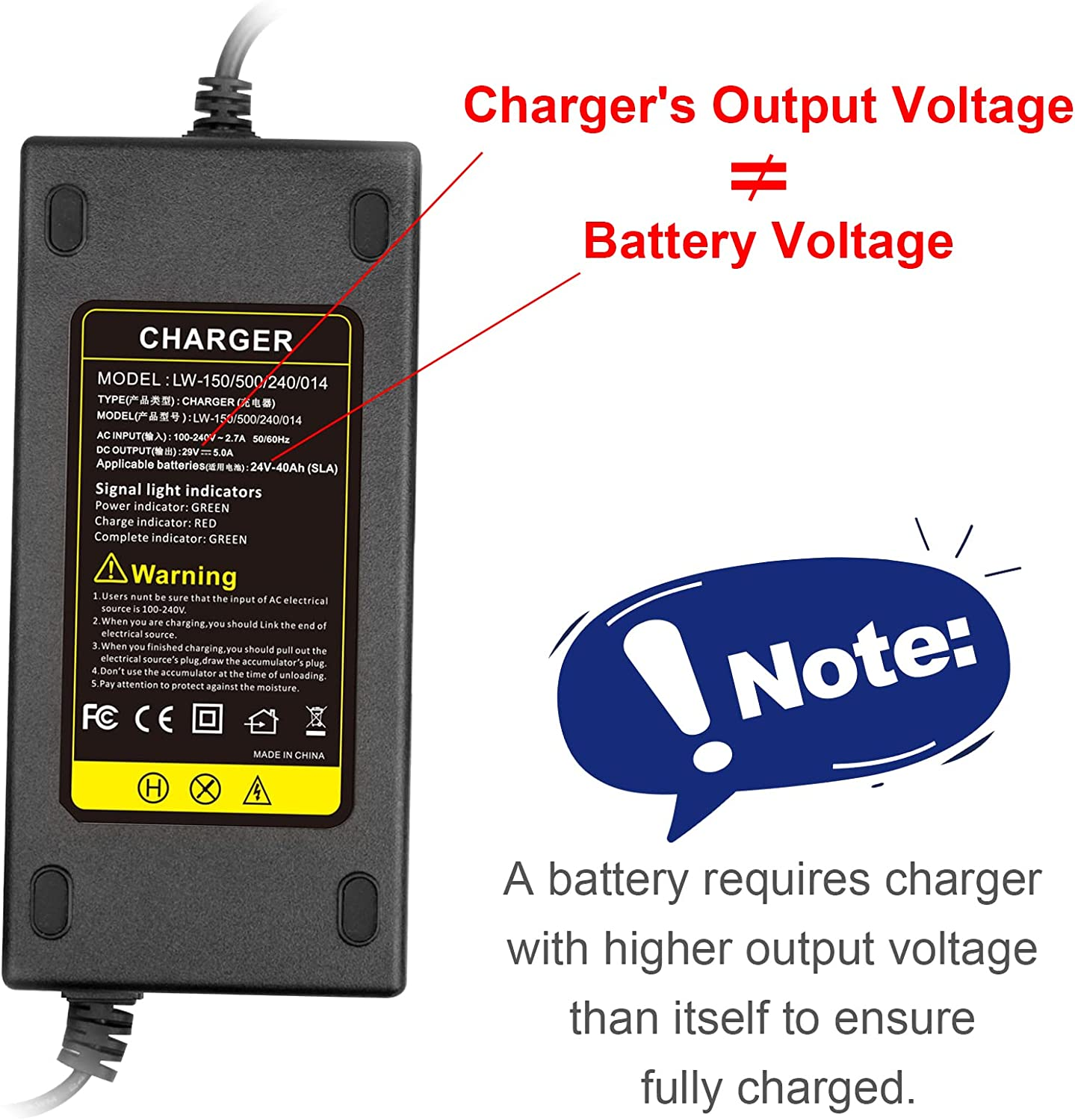 24V 5A 3-Pin Male XLR Connector Battery Charger for Lakematic, Pride Mobility, Jazzy Power Chair, Drive Medical, Golden Technologies, Shoprider, Rascal 200T/500T/301 PC 24BC5000TF-1