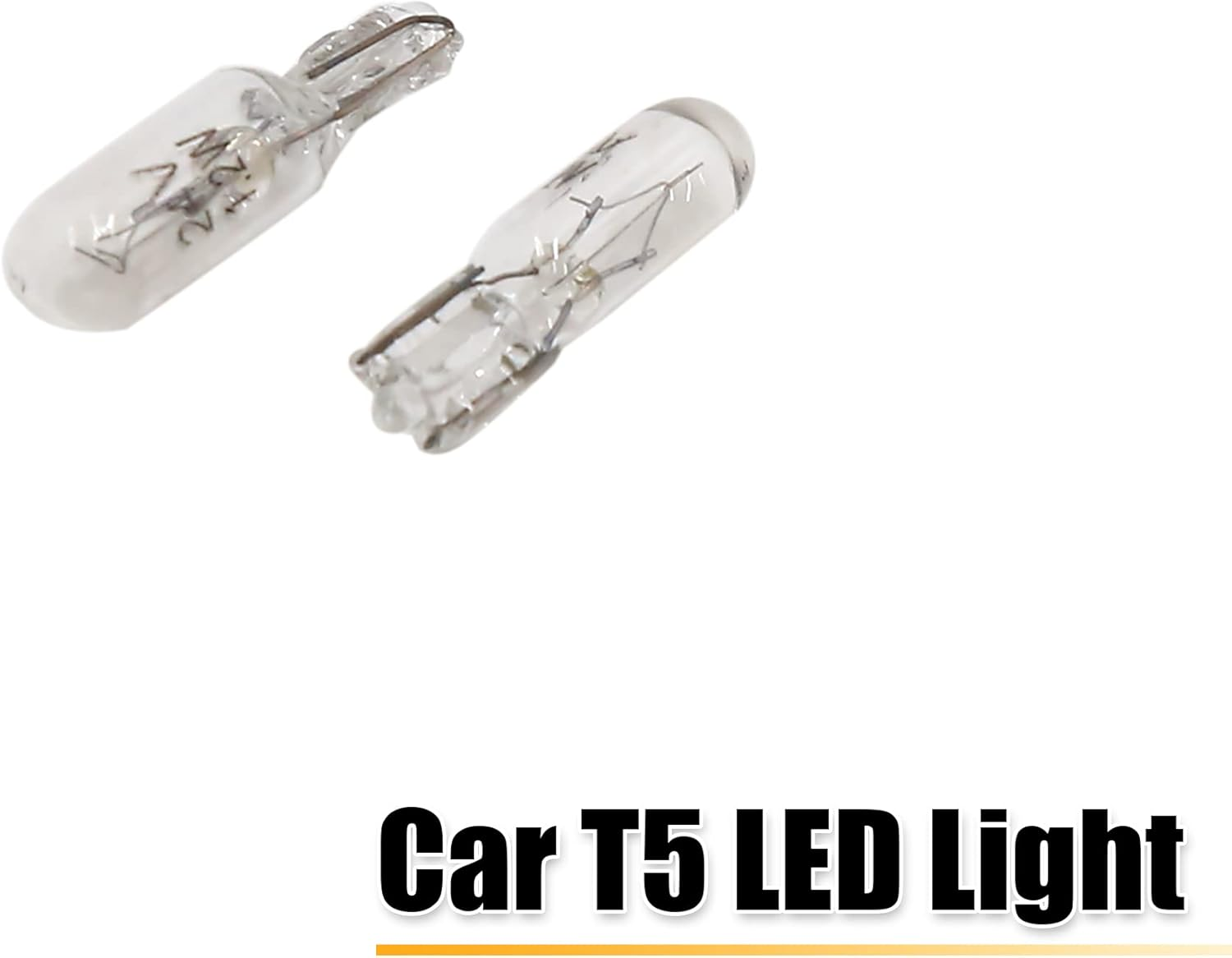 Uxcell 20Pcs T5 24V 1.2W Yellow Dashboard Gauge Bulb Instrument Light Interior Low Voltage Light Bulbs Universal Replacement image number 1