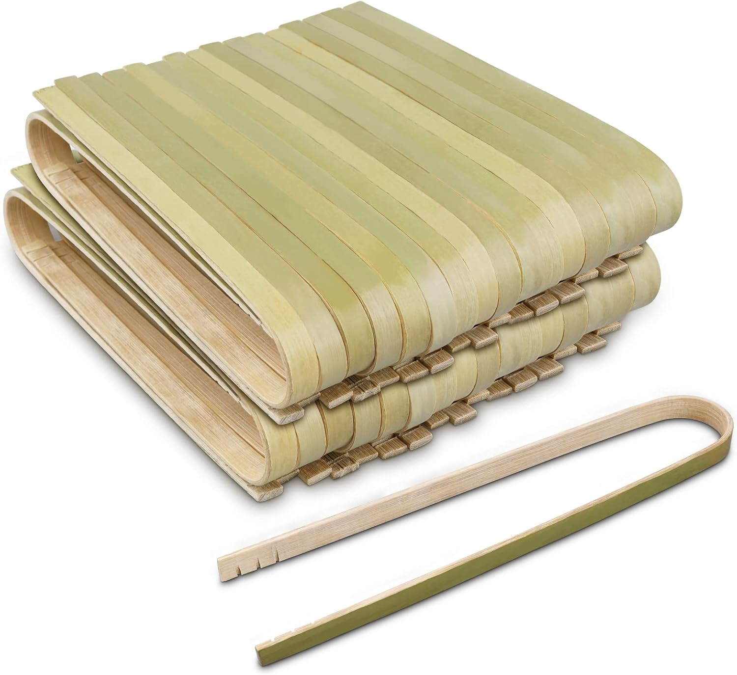 Mini Bamboo Tongs Disposable 100 Pcs 6.2 Inch Long Wooden Tongs for Charcuterie Large Cooking Utensils Wood Tongs for Toaster Serving Food Natural Green for Catering Buffet Home image number 6