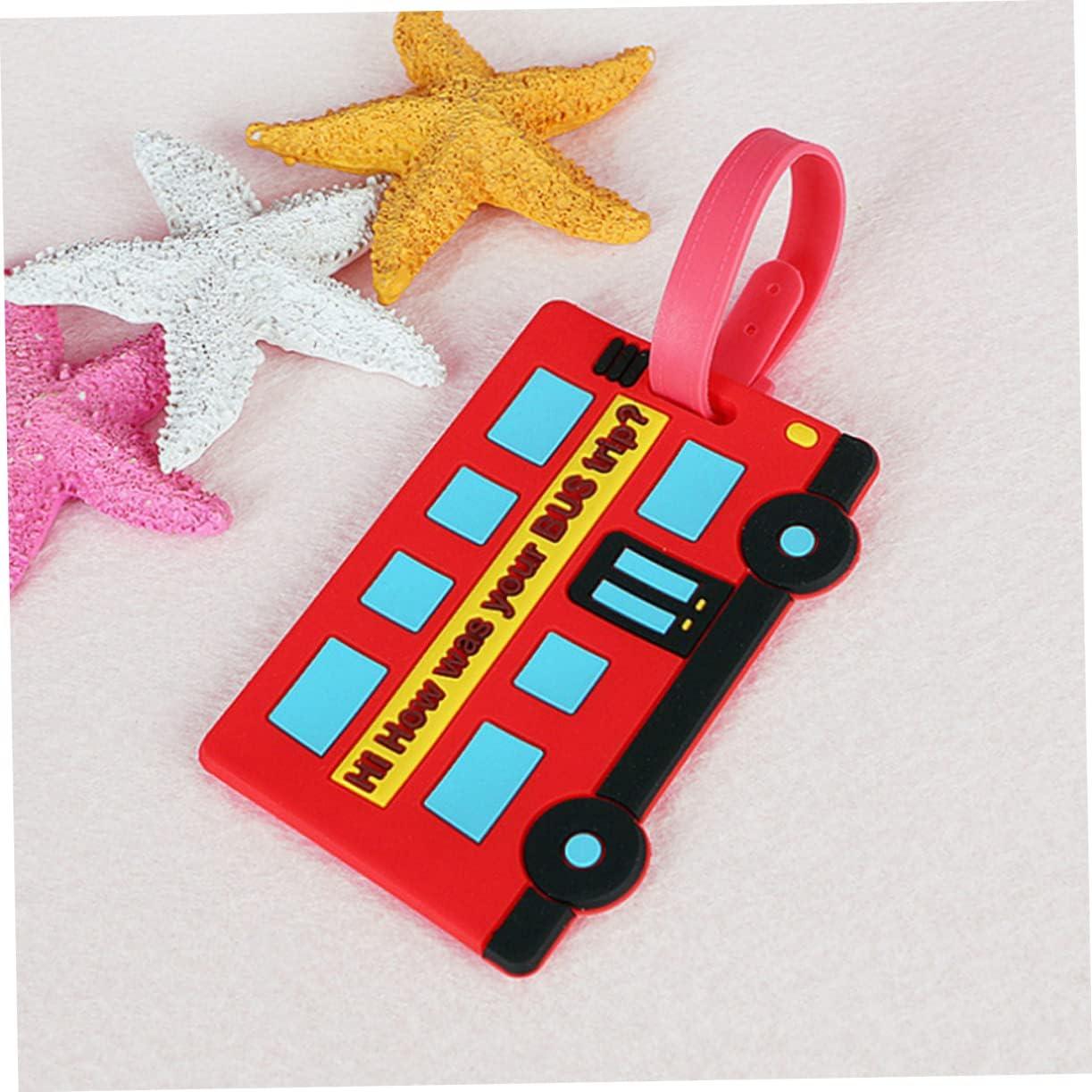 NOLITOY 15Pcs PVC Illustration Pattern Luggage Tag Luggage Id Tag Leather Case Creative Baggage Card for Suitcase Backpacks Travel Gear Random Style image number 5