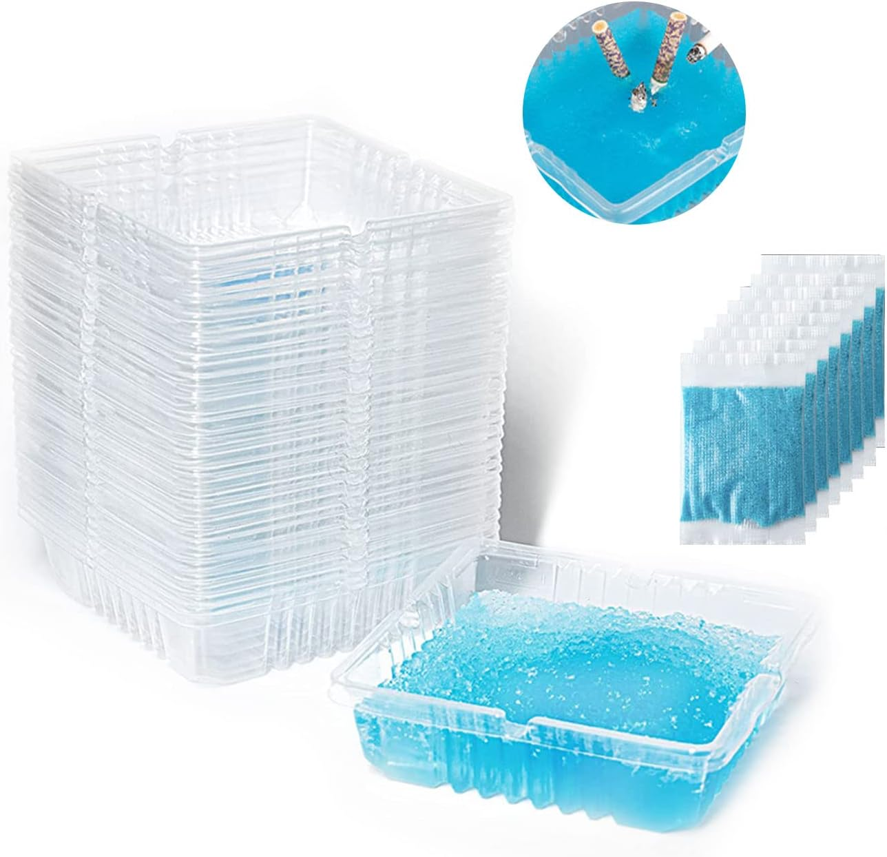 Disposable Ashtrays with Ash Absorbing Balm,30Pcs Disposable Ashtray with Sand, Small Portative Ash Holder for Quickly Extinguish Cigarette,Reduce Ash Raising,Ashtray Outdoor(White)