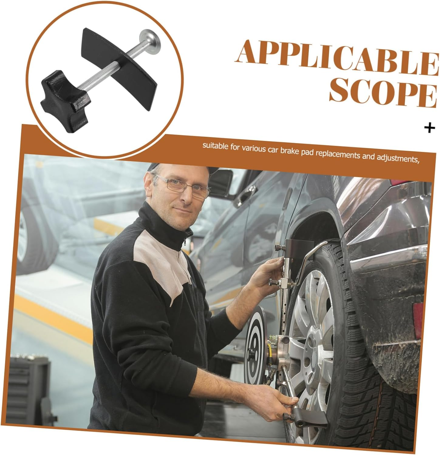 CTIRCHIU Brake Return Tool for Caliper Adjustment Heavy-Duty Brake Caliper Tool for Cars and Trucks for Piston Reset for Diy Mechanics image number 6