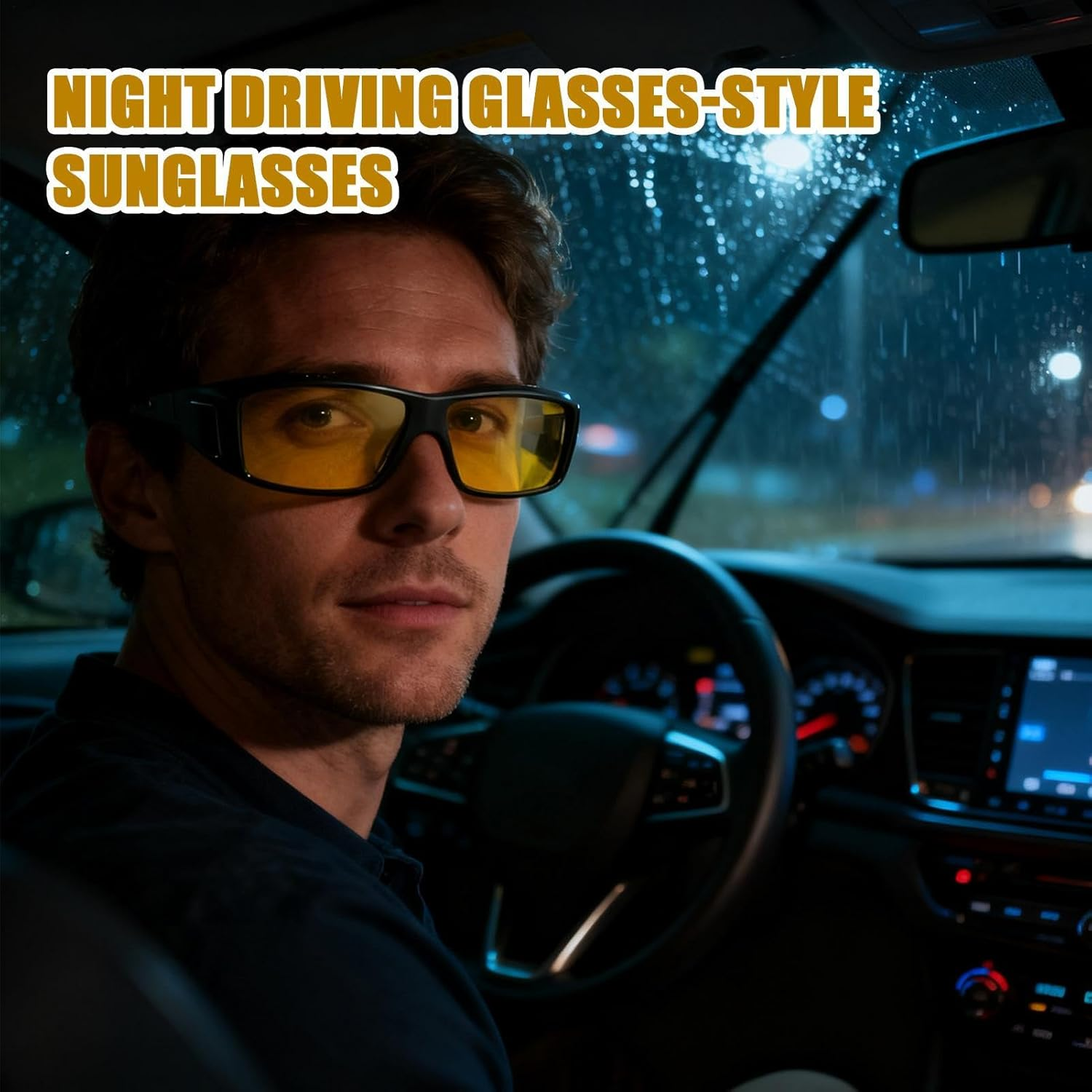 Fizepgo Night Vision Glasses for Driving - Uv400 Protection anti Glare Polarized Goggles,Night Vision Driving Glasses,For Men Women Blocking Eye Safety Computer Fishing Game image number 6