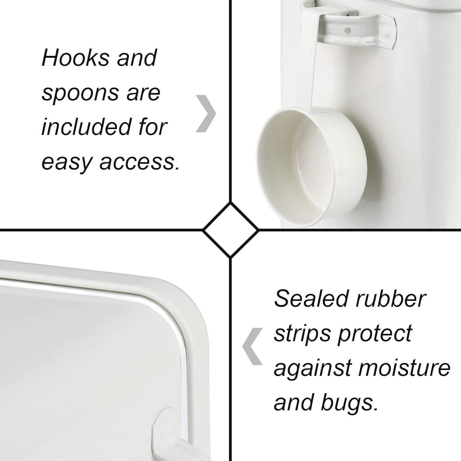 Cat Food Storage Container, Airtight Dog Treat Container, Pet Treat and Food Storage Bin with Lid and Dry Food Scoop, Durable Airtight Great, Farmhouse Pet Food Storage Container, Bucket for Cat Food image number 5