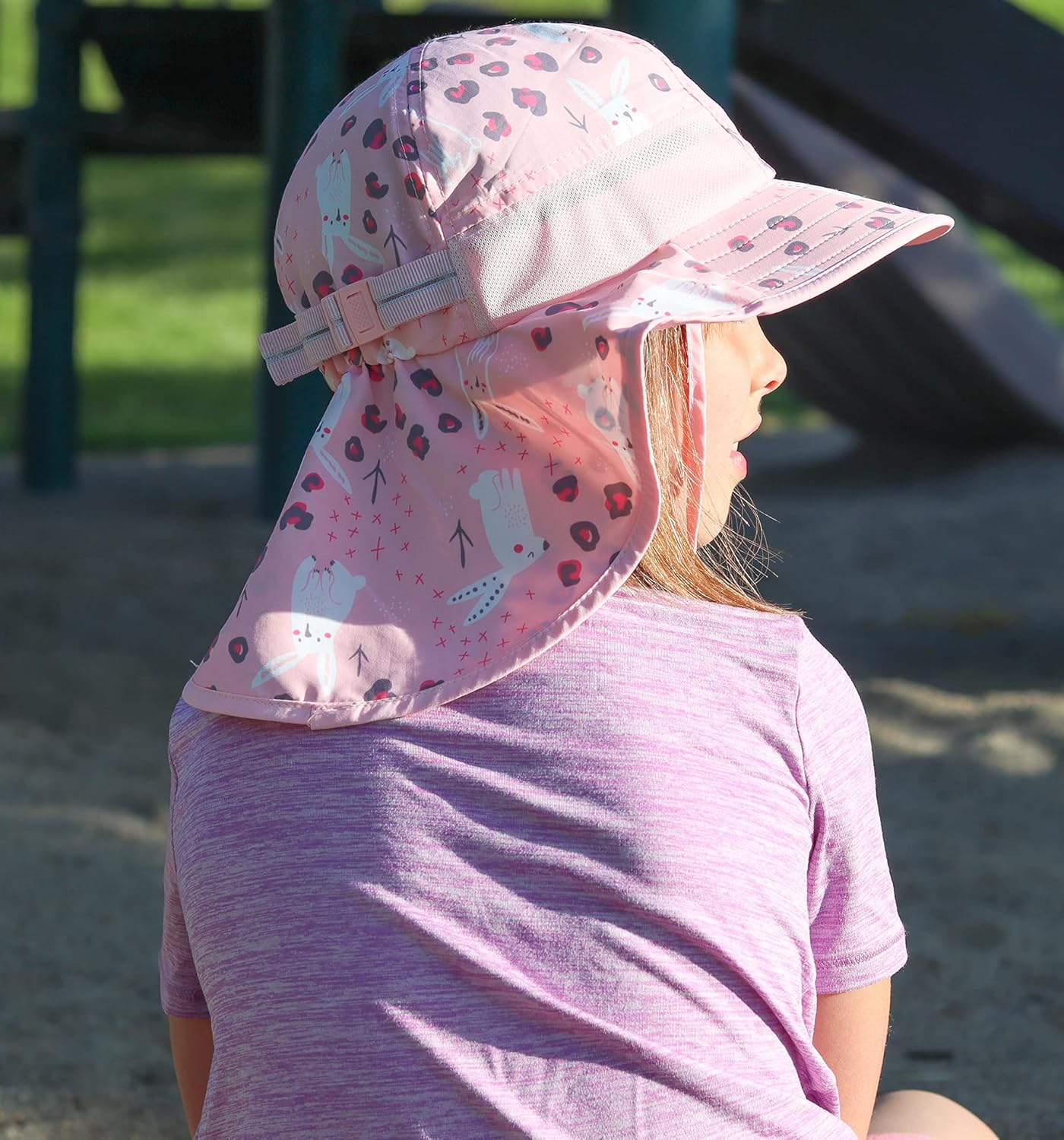 Icolor Kids Sun Hats Toddlers Upf50+Bucket Summer Beach Play UV Sun Protection Hats with Neck Flap for Ages 3~10 Boy Girls image number 2