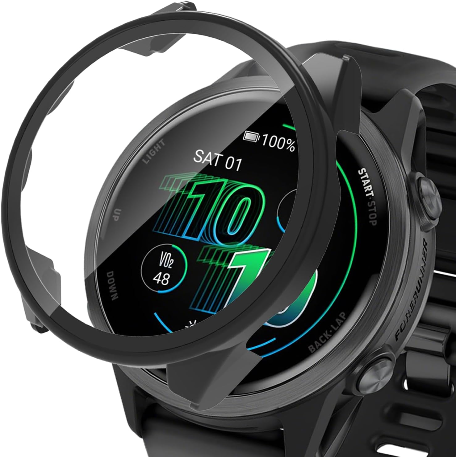 Yealred Case Compatible with Garmin Forerunner 570 42 Mm, Hard PC Case with Tempered Glass Screen Protector, Scratch-Resistant and Shock-Absorbing Protective Case for Garmin Forerunner 570 42 Mm image number 6