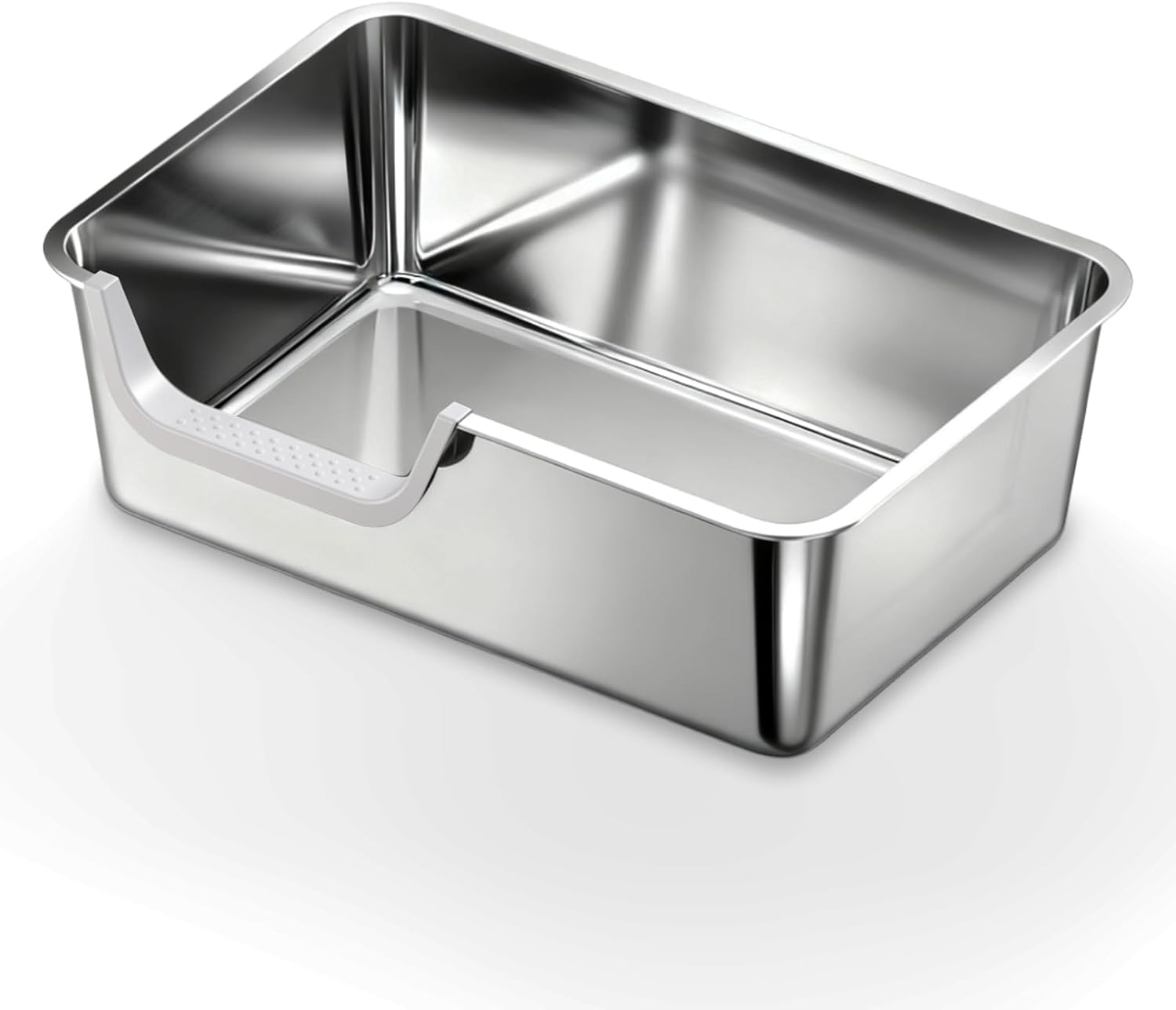 Towntime Stainless Steel Litter Box with High Sides,23.60" L X 15.7" W X 7.8" H,Extra Large Jumbo Cat Litter Box,Xl Kitty Metal Liter Box for Indoor Big Cats,Non-Sticky,Anti-Leakage(Left Entry) image number 5