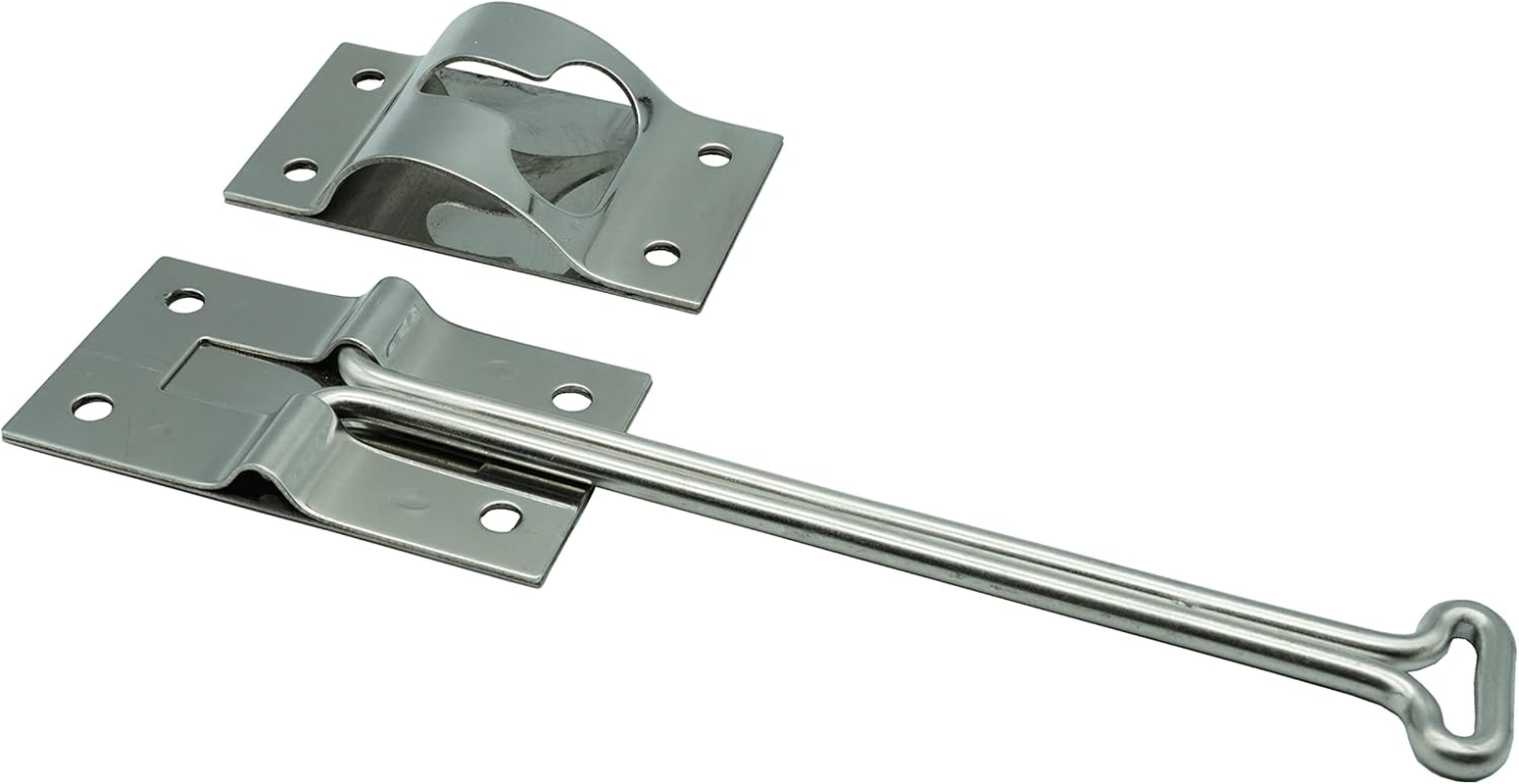 Polished Stainless Steel 6 Inches T Style Entry Door Latch Catch Holder for RV Camper Trailer Cargo, Entry Door Hardware (1 Pack) image number 2