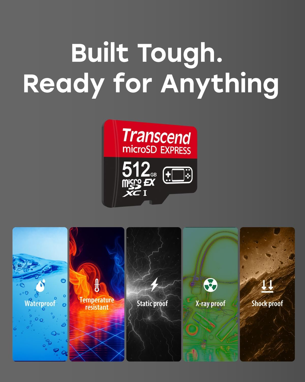 Transcend USD710 512GB Microsd Express Card, up to 900Mb/S, for Nintendo Switch 2/AR VR Devices, 4K 8K UHD Video Memory Card for ROG Ally/Steam Deck/Msi Claw/Gopro/Insta360/Dji/Drone, A1 V30, UHS-I U3 image number 6