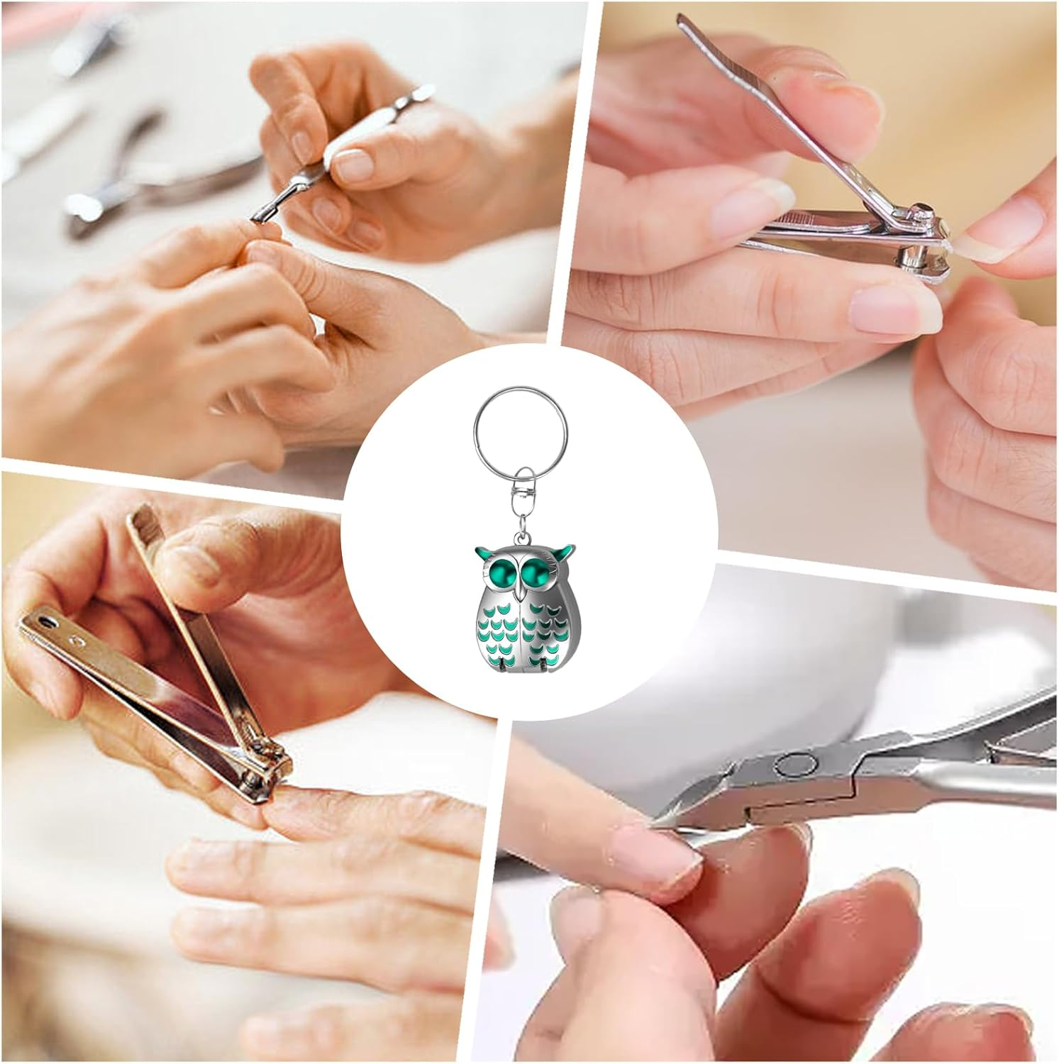 Kids Nail Clippers,Cute Owl Portable Foldable Nail Clippers with File - Professional Manicure & Pedicure Tool for Home, Travel, Salon, Elderly