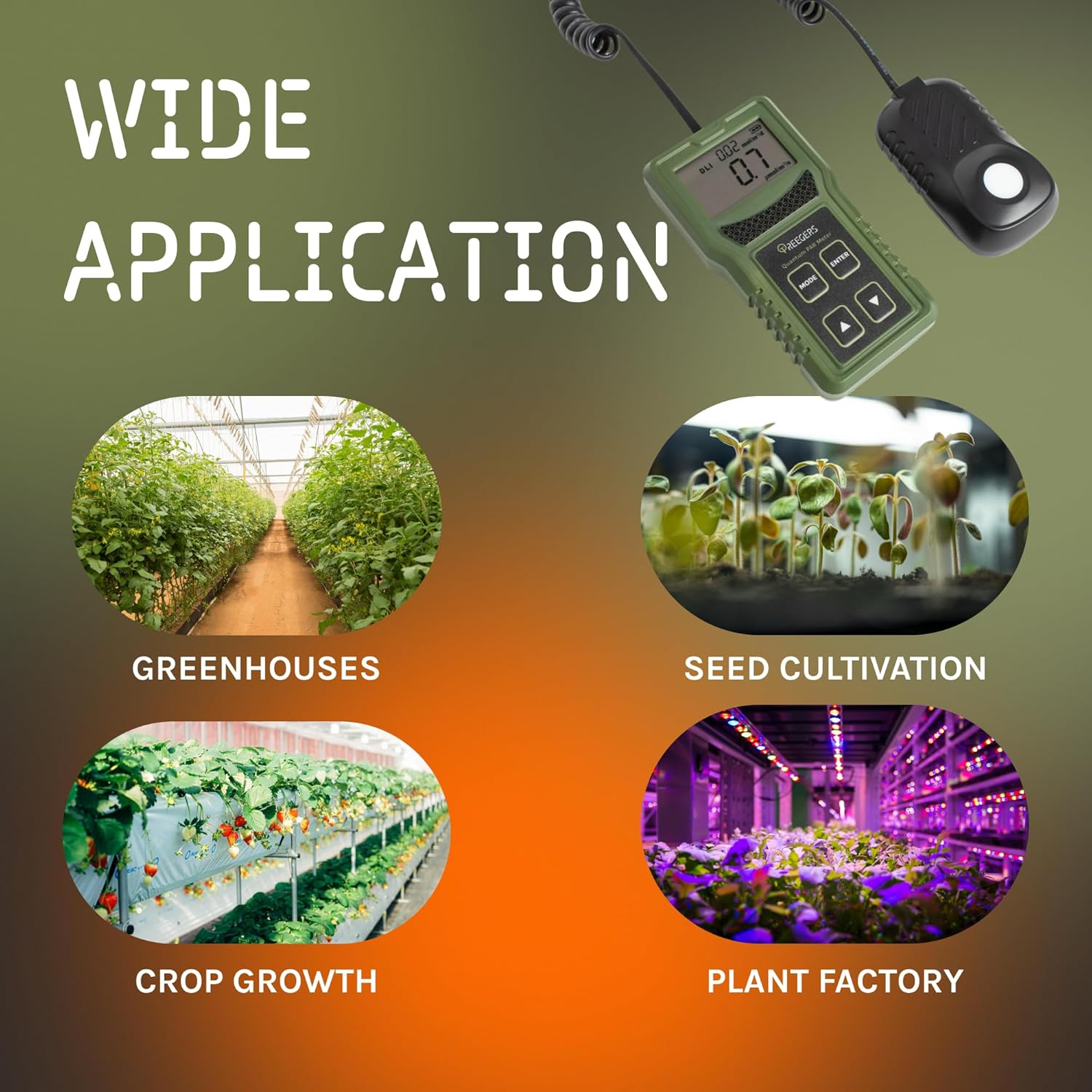 Quantum PAR Meter, PPFD & Illuminance Light Meter with Full-Spectrum Sensor (400&ndash;700Nm), Indoor & Outdoor Plant LED Grow Light Meter for Greenhouse & Gardening Lux Meter Tester by TREEGERS image number 4