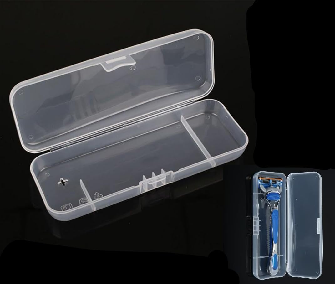 Ssmmam Transparent Shaving Box for Shaver Razor, Razor Protector Plastic Box Cover Container Storage for Manual Razor, Shaving Accessories image number 4