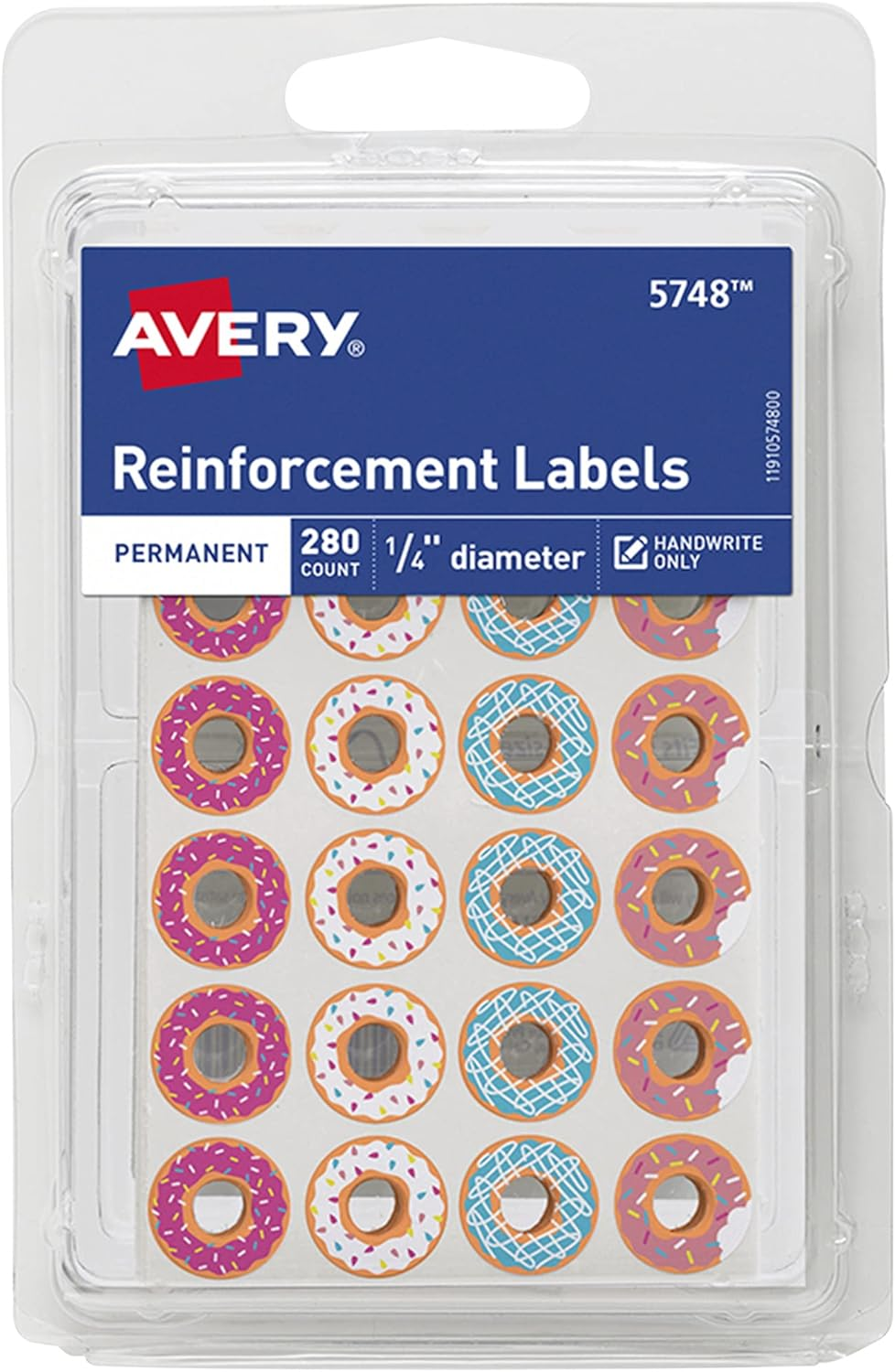 Avery Reinforcement Ring Donut Design Labels, 9Mm Diameter, 280 Labels, (5748) image number 2