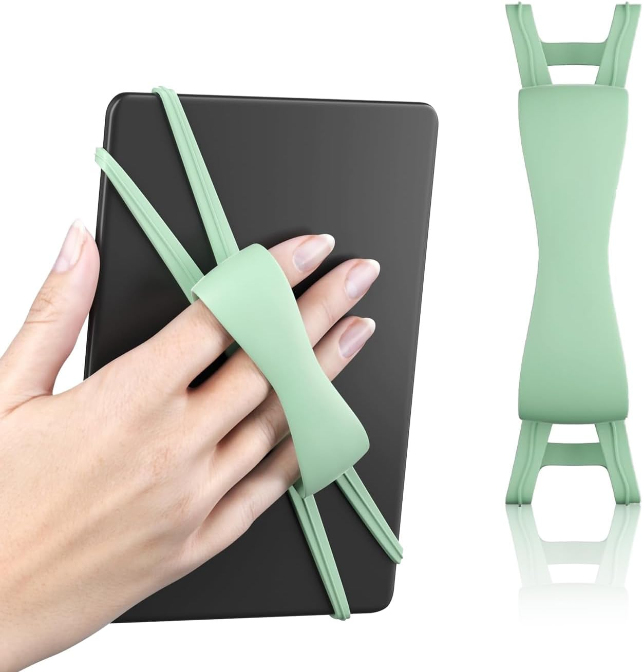 Zakora Ergonomic Hand Strap for Kindle & Tablets (4.7-8") - Universal Finger Grip Holder for Paperwhite/Oasis/Kobo/Phone - Reading Comfort for Bed/Commute/Travel (Pink)