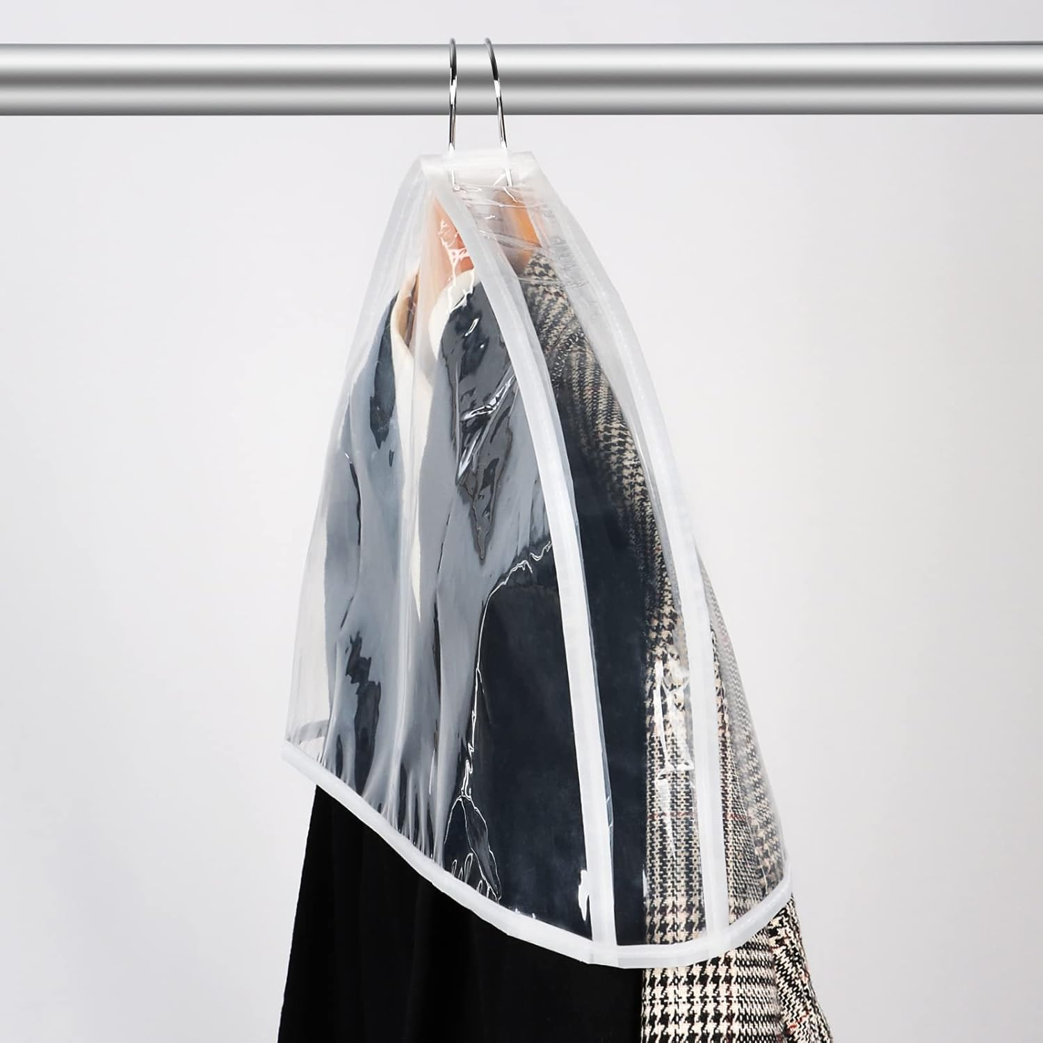 Zilink Clear Shoulder Covers for Clothes (Set of 15) Breathable Clothes Dust Cover Protectors with 2" Gusset for Suit, Coats, Jackets image number 6