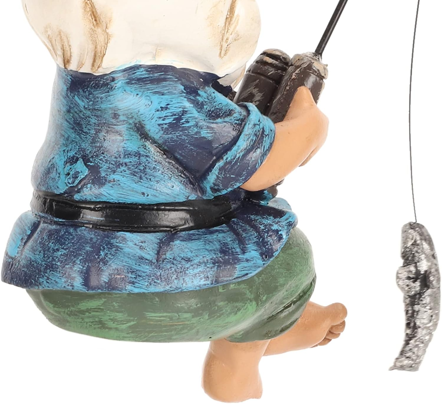 Fishing Gnome Sitter Resin Statue, Handcrafted Outdoor Garden Decoration, Lawn Ornament Garden Sculptures with Rich Colors for Patio image number 3