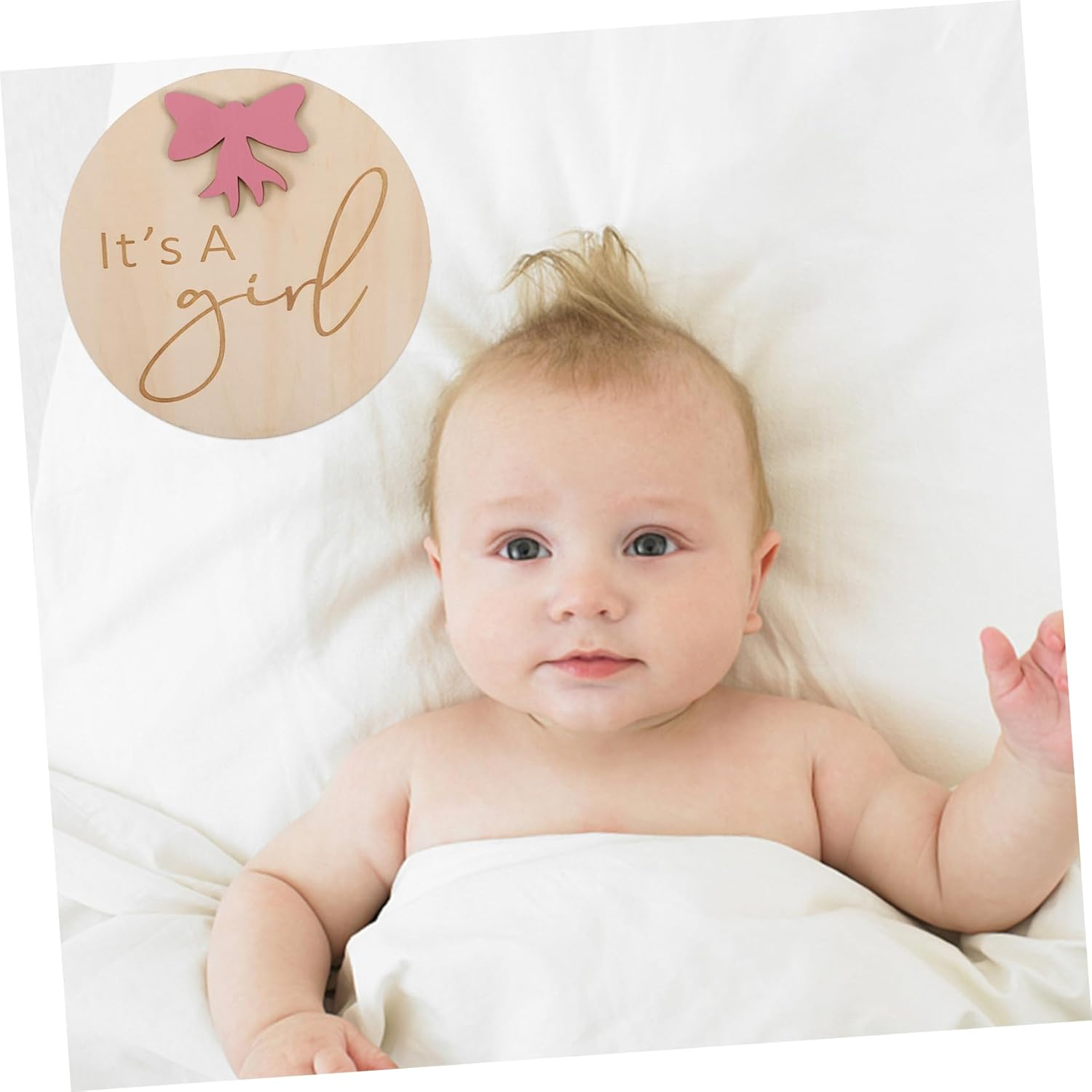 Rustic Wooden Birth Announcement Sign Newborn Shower Photo Prop Nursery Decor image number 1