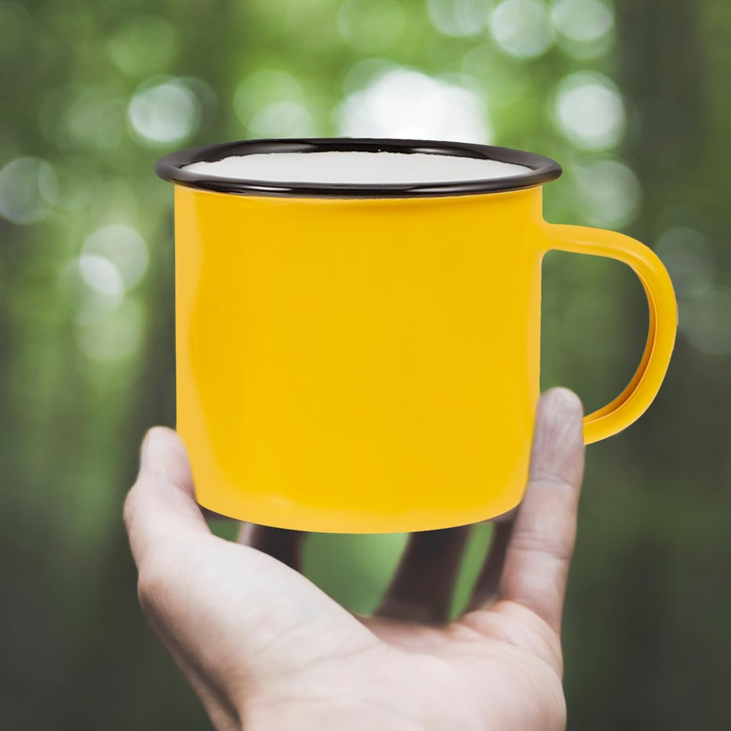 Baluue 4Pcs Enamel Mug 350Ml/12Oz Enamelware Coffee Mug Camping Enamel Mug with Handle, Water Cups Tea Cups Drinking Mugs for Tea Coffee Hot Indoor/Outdoor