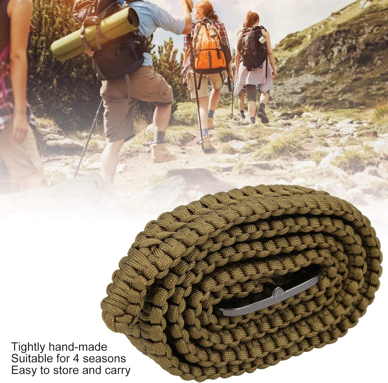 Adventure Belts, Umbrella Rope Belt, Anti‑Rust Hunting Use for Outdoor Camping Wilderness Survival(Olive Green)